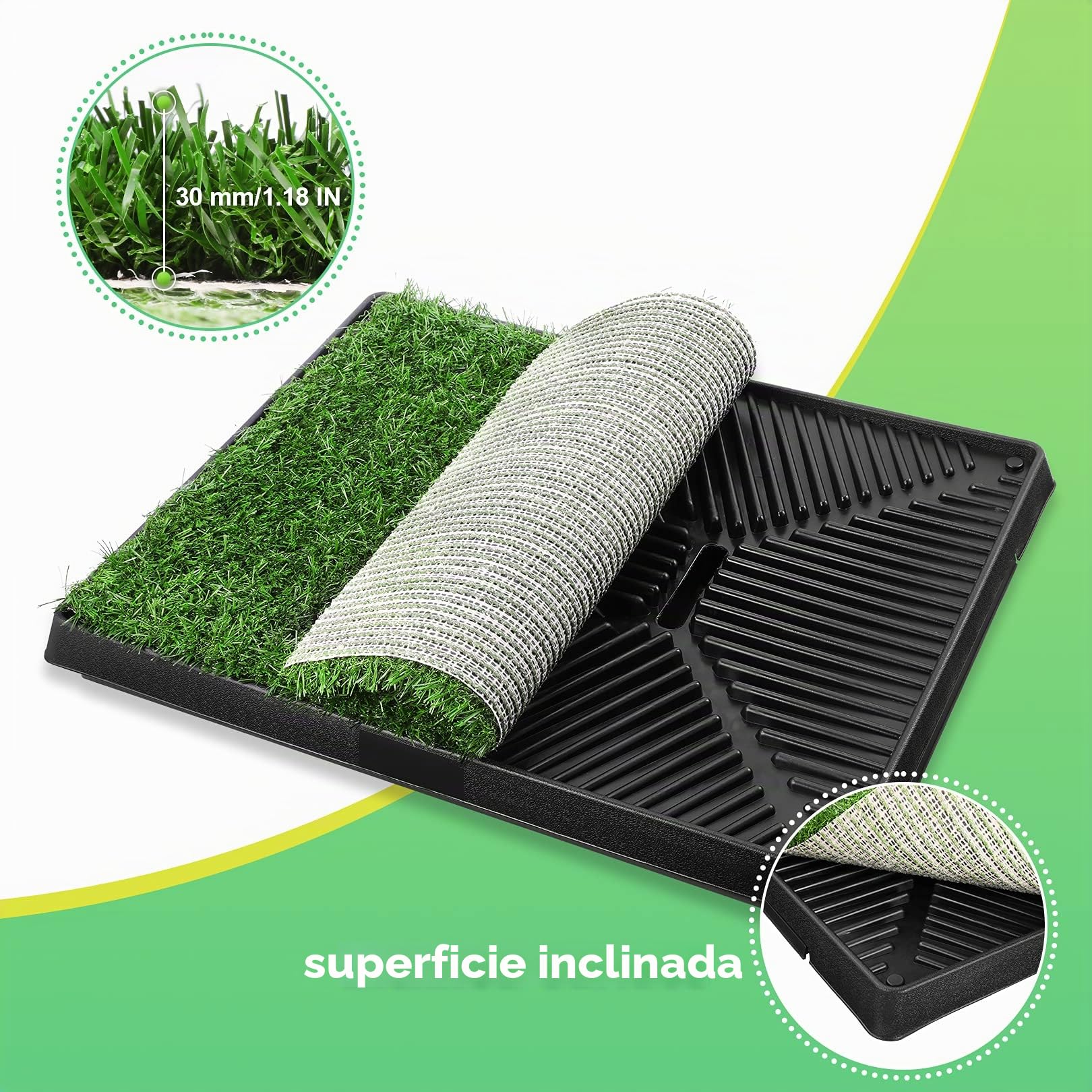 Sailnovo - Inodoro para Perros, Inodoro para Cachorros, Base de Entrenamiento con césped Artificial, 3 Capas, Orinal de Entrenamiento para Perros pequeños, Grandes y Mayores