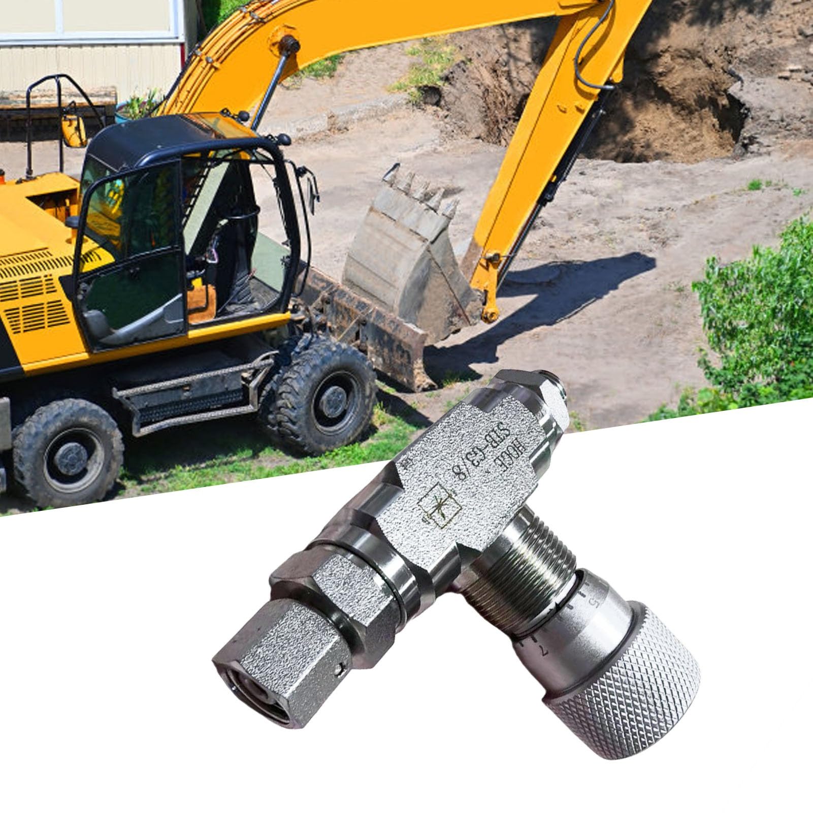 Vanne de Régulation de Débit G3/8, Limiteur de Débit Hydraulique Bidirectionnel pour Mini-pelle de 1 à 2 Tonnes, Raccord Double Voie en Acier allié
