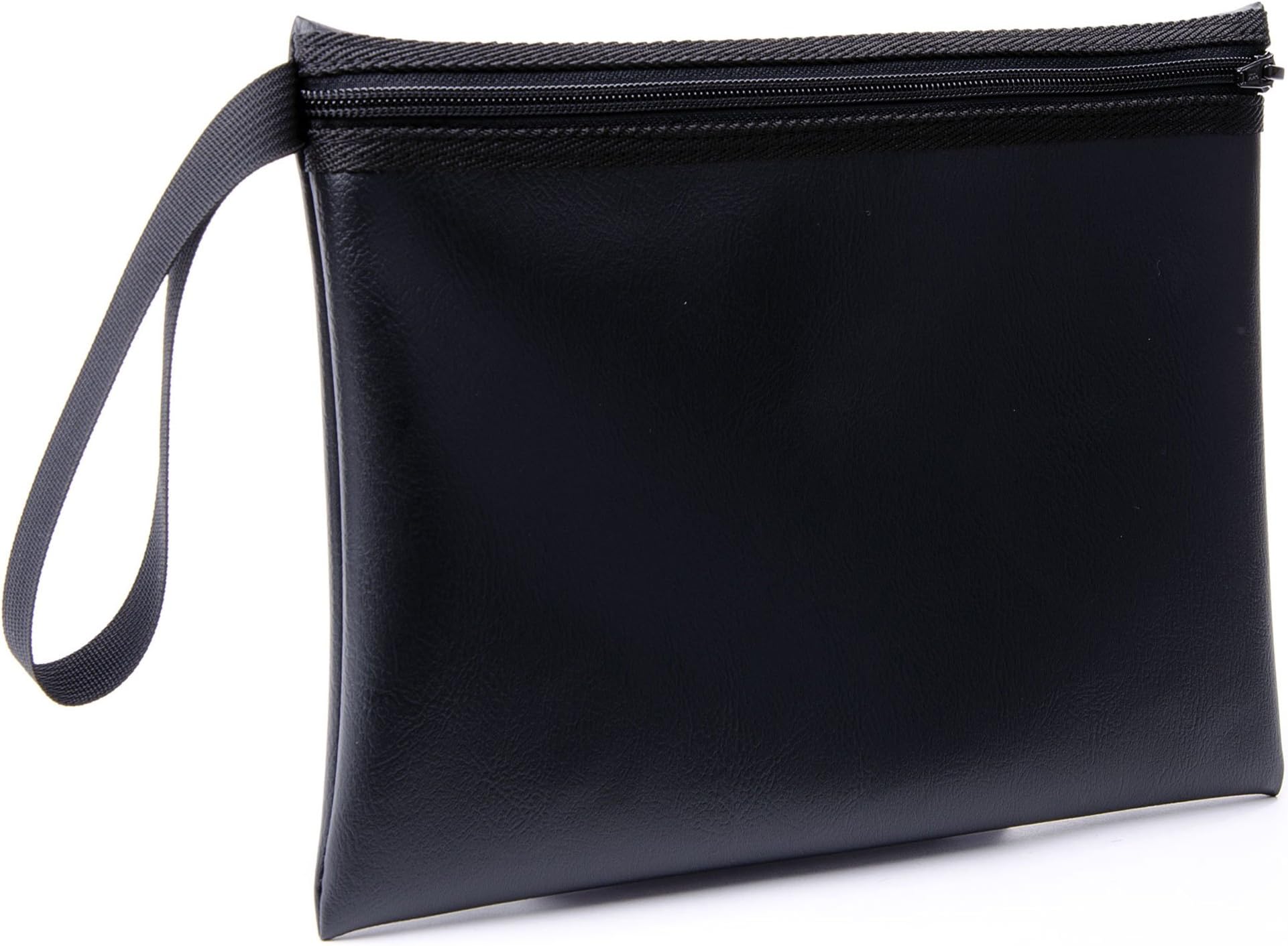 MDM Security Bank Deposit / Utility Zipper, Coin Bag, 14 X 10 Inches, Side Zip Line (Black)