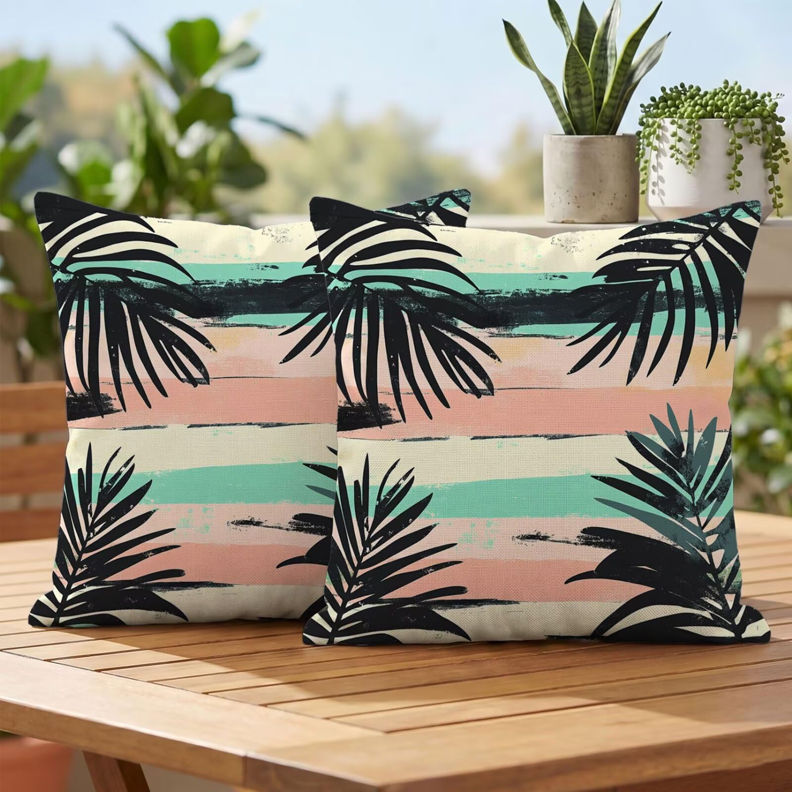 Housse coussin de jardin 55x55 imperméable anti tache pour canapé et banc