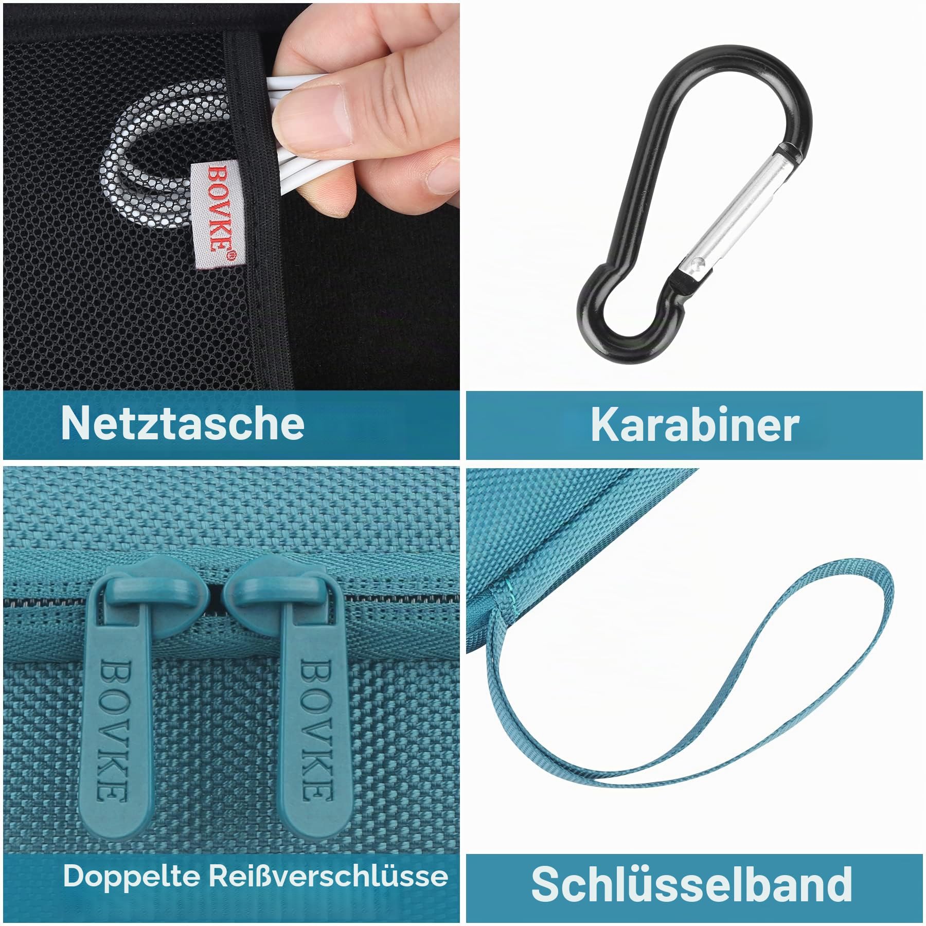 BOVKE Hard Travel Lautsprecher Case für Bose New SoundLink Flex Lautsprecher (2nd Gen) / Bose SoundLink Flex Bluetooth Portable Lautsprecher, Extra Mesh Tasche für Ladegerät, Ladekabel, Steinbla