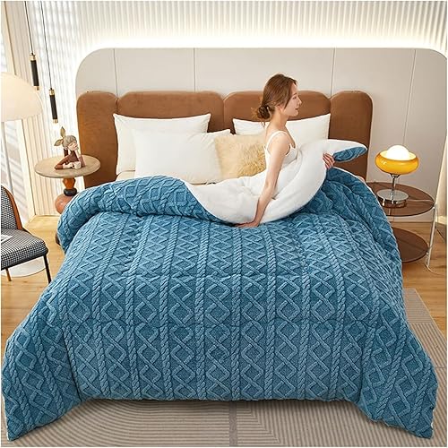 Miniatura 2 de UE-MAOLU Edredón de tela de cachemira, edredón de invierno, manta de cachemira de cordero gruesa, edredón de cama suave y cálido, edredón grueso