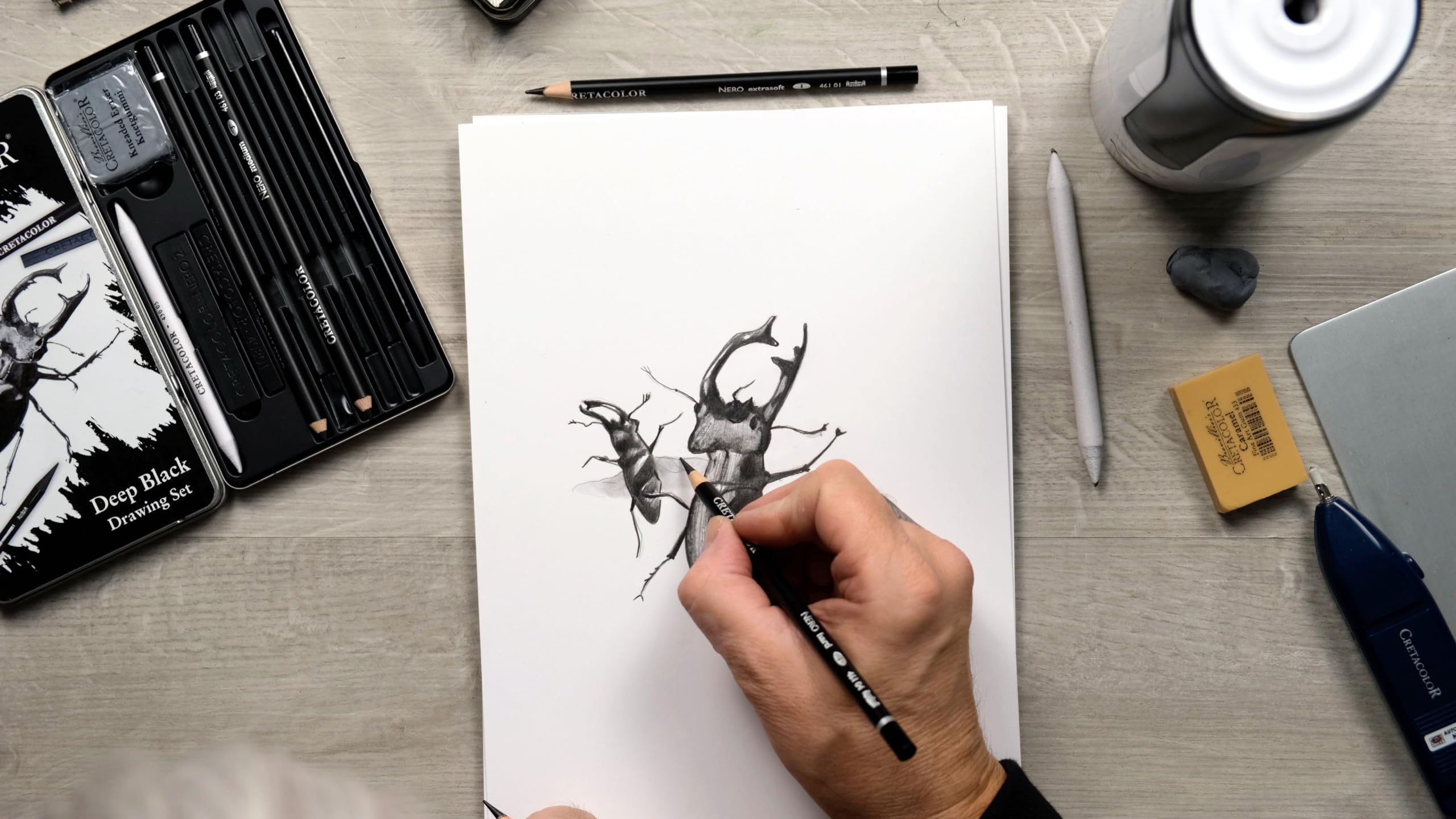 Cretacolor Deep Black Drawing 10-Piece Set, Multi - Image 7