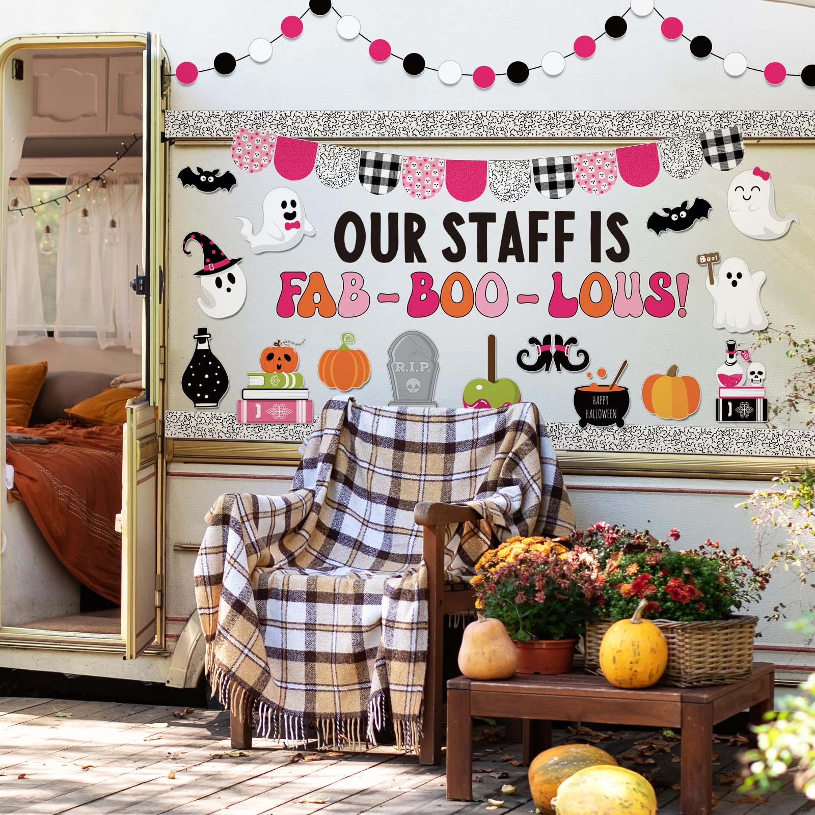 Guirlande Halloween En Molleton Style 'Boo' - Déco Effrayante Et Mignonne !