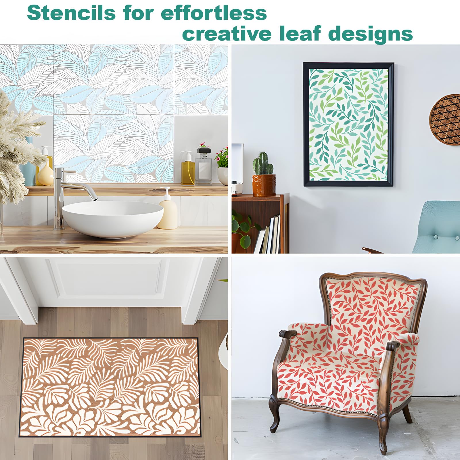 DIY Stencils For Wood Furniture GSS Designs Flourish Leaf Stencils For ...