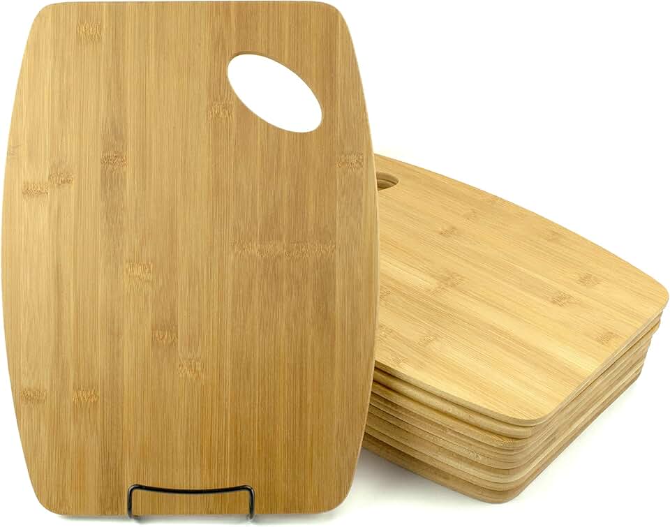 Set of 12, Bulk Wholesale Bamboo Cutting Boards – 15"x11" Blank Wood Large Charcuterie Trays, Grazing Platters for Home Decor, Event, Party Use, Engraving Gifts, Epoxy Resin Art, or Wall Display