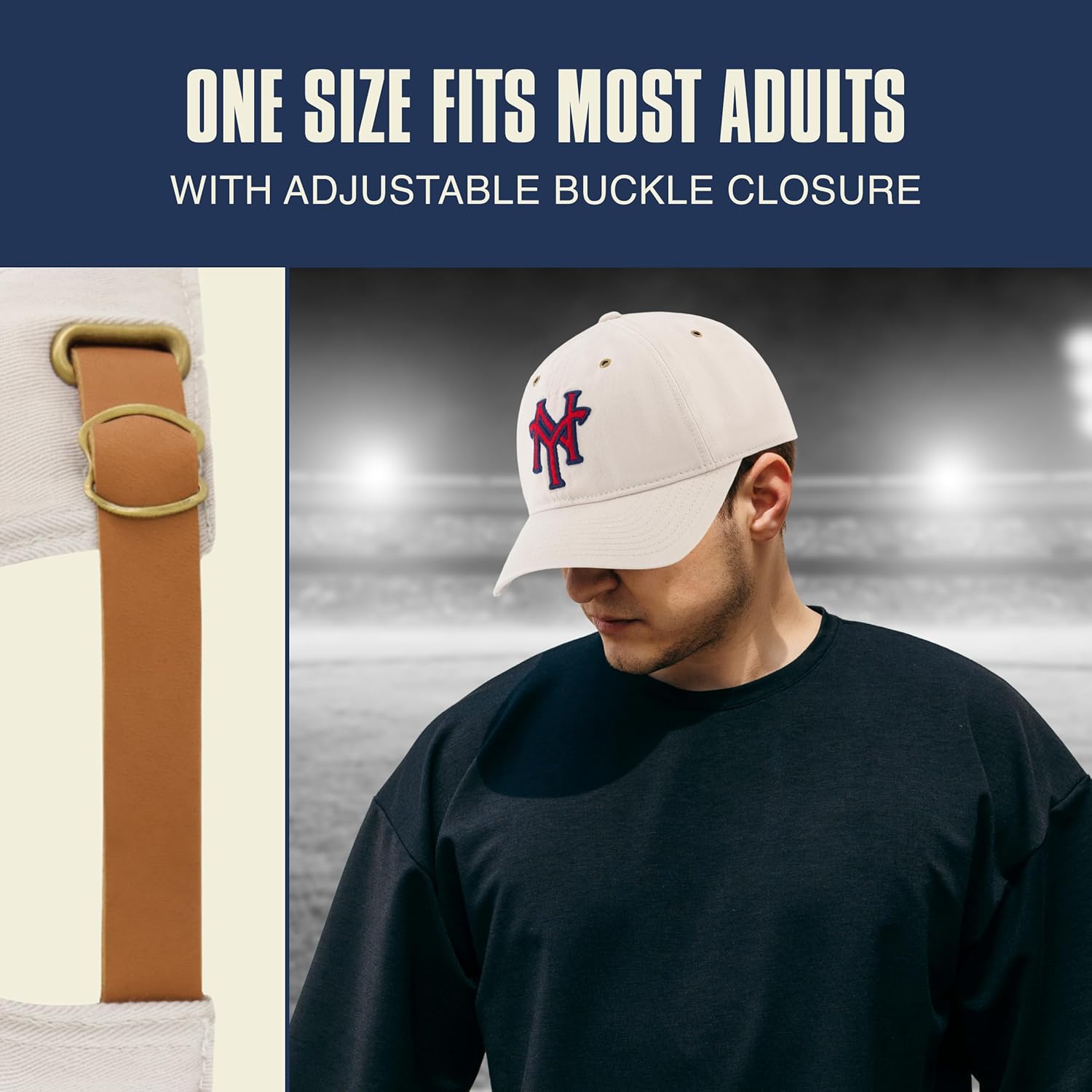 Blue Marlin Dad Hat, Adult Cotton Baseball Cap with Curved Brim, One Size. - Image 4