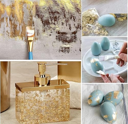 Miniatura 5 de Copos Schabin de oro rosa, copos de lámina metálica de cobre de 0.35 onzas para arte de uñas, pintura, manualidades, fabricación de joyas de limo