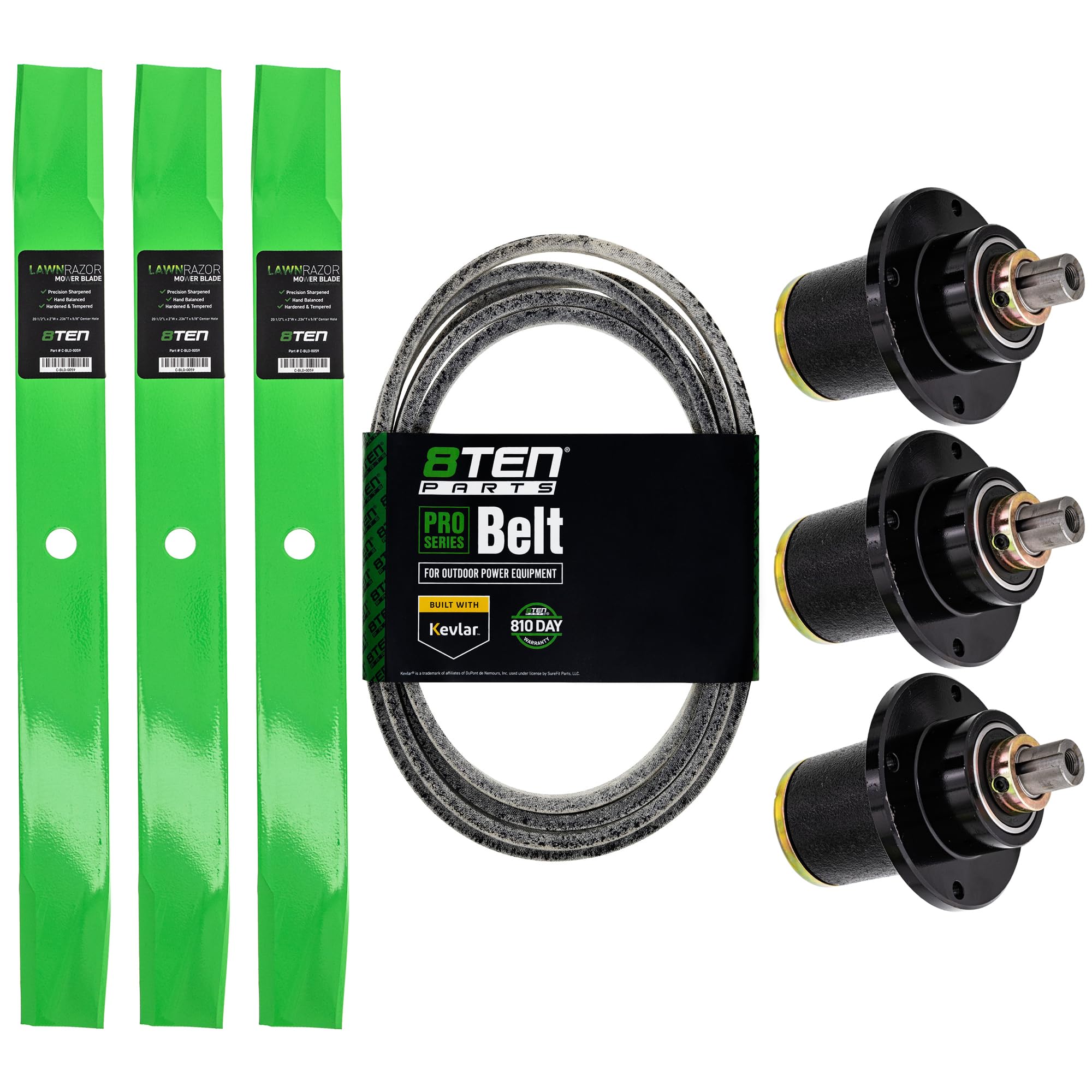 Amazon.com: 8TEN Deck Blade Belt Spindle Kit Set Combo 60 inch for