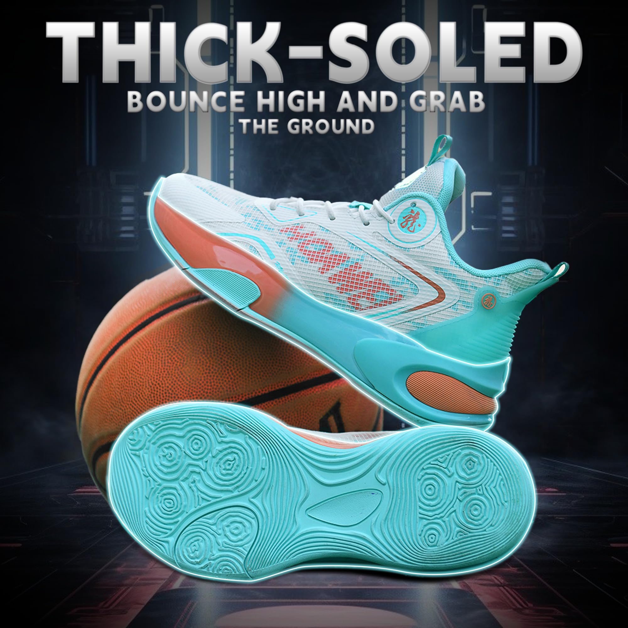 Zapatillas de Baloncesto de caña Alta con Degradado for Hombre: Malla Transpirable y Soporte Acolchado