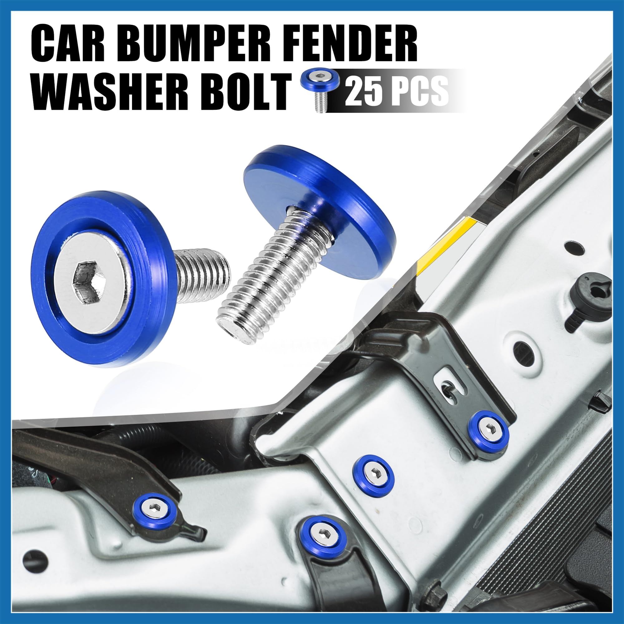 A ABSOPRO Auto Paraurti Paraurti Rondella Bullone Motore Bay Vestito Su Kit Blu Sostituzione dell'articolo