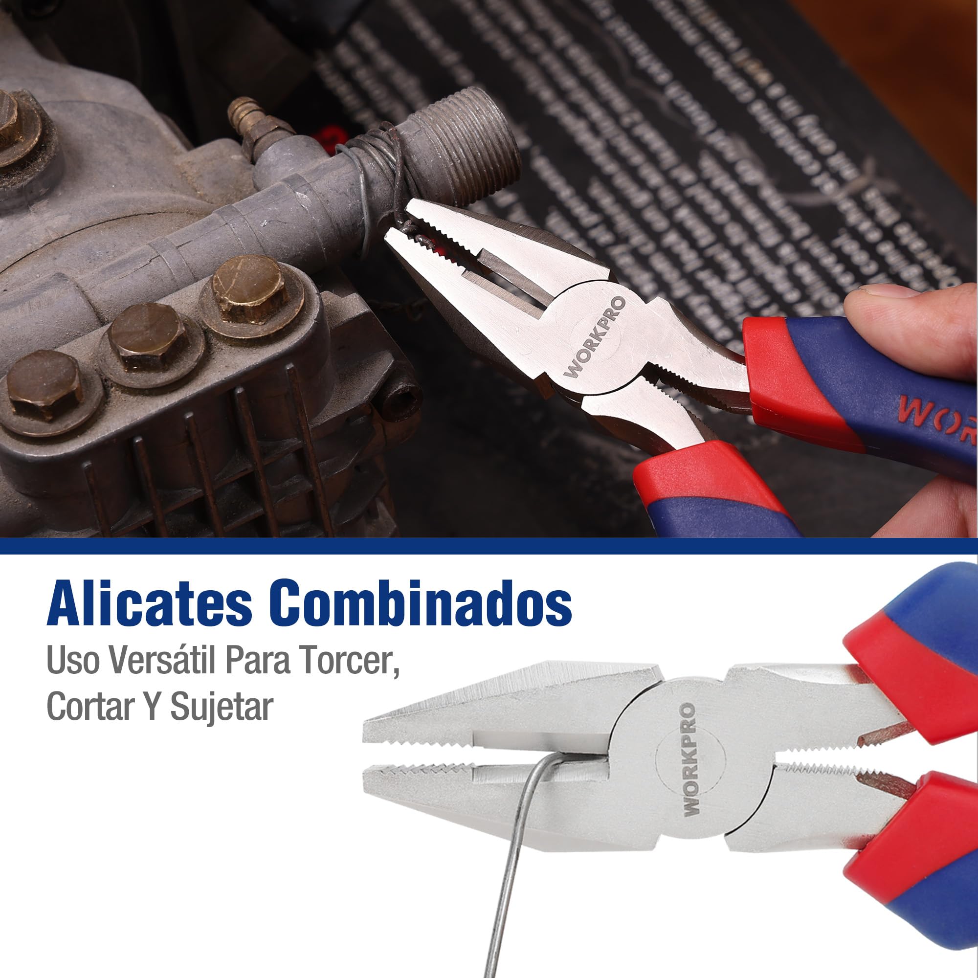 Juego de alicates y llaves inglesas para bricolaje, de acero cromo vanadio, 5 piezas, de WorkPro
