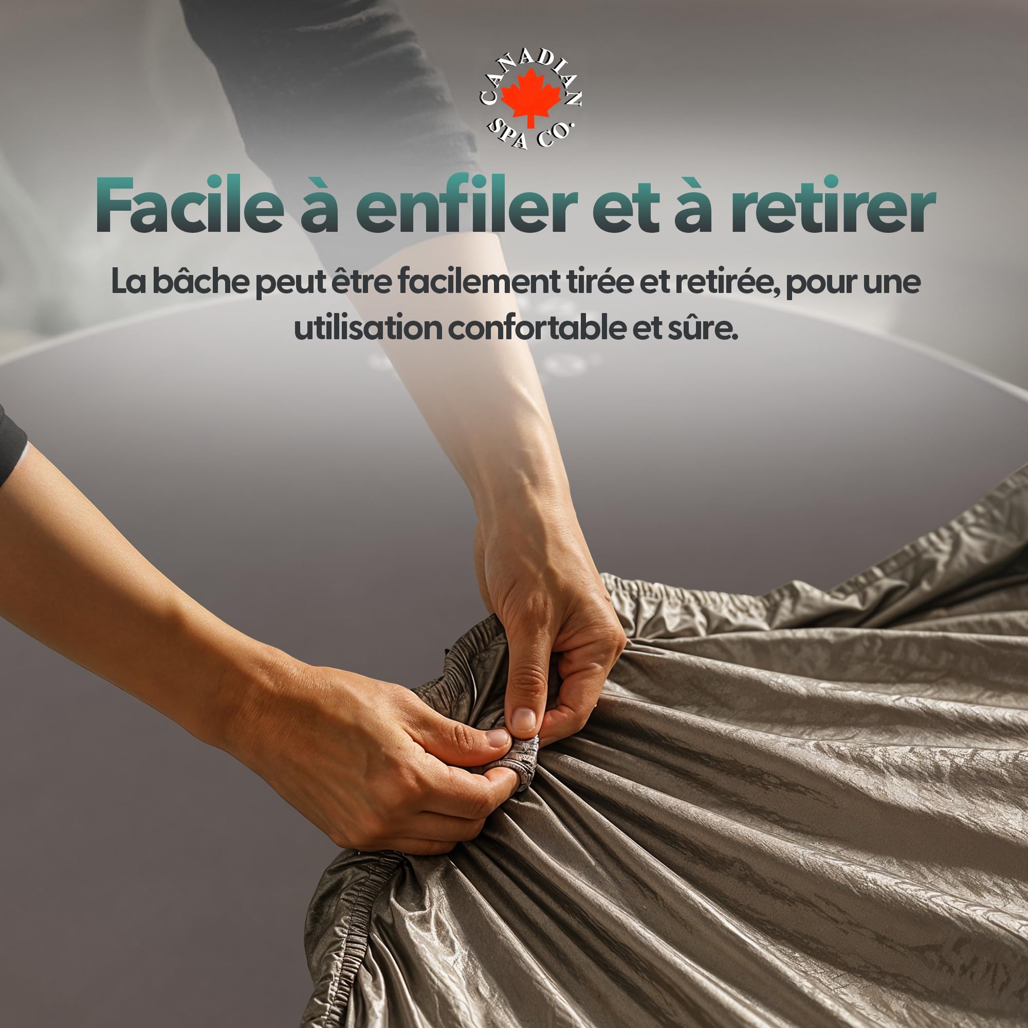 CANADIAN SPA CO. Cover Guard, bâche de Protection pour couvertures isolantes, 2,43 x 2,43 x 0,3 m, Couverture de Protection en polyéthylène tissé, Contre Les Rayons UV, Le Vent et Les intempéries