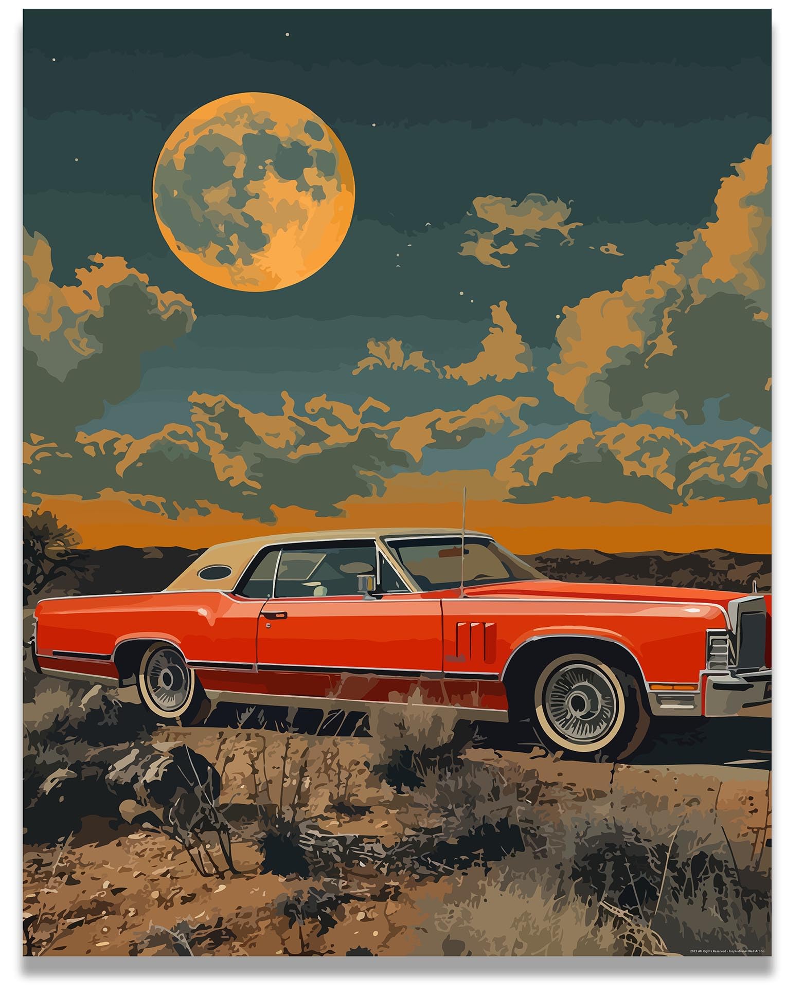 Inspirational Wall Art Co. - Comprehensive | 1970 Continental Poster - Car Posters for Boys Room - Car Wall Decor - Car Room Decor - Car Posters for Men | 11x14 Inches Unframed