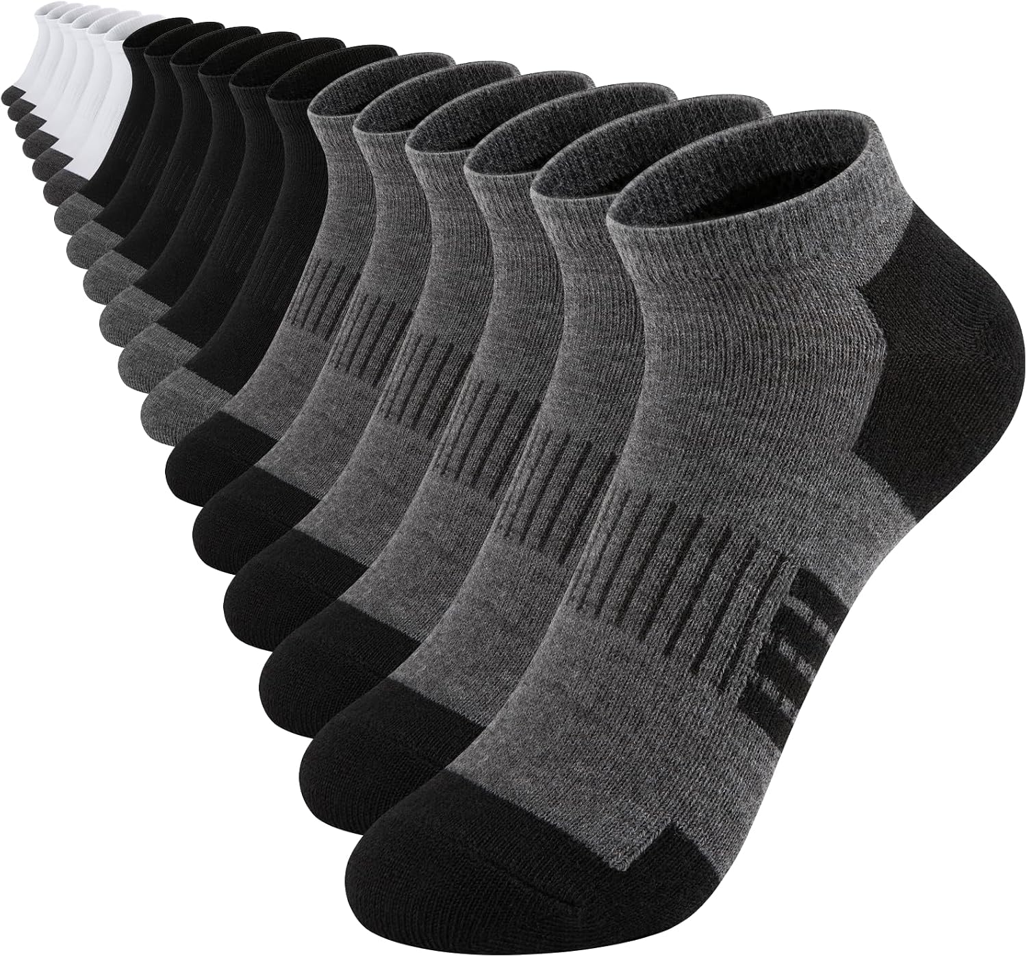 18 Pairs Boys Ankle Socks, Durable Reinforced Heel and Toe Ankle Socks for Kids Aged 4-10
