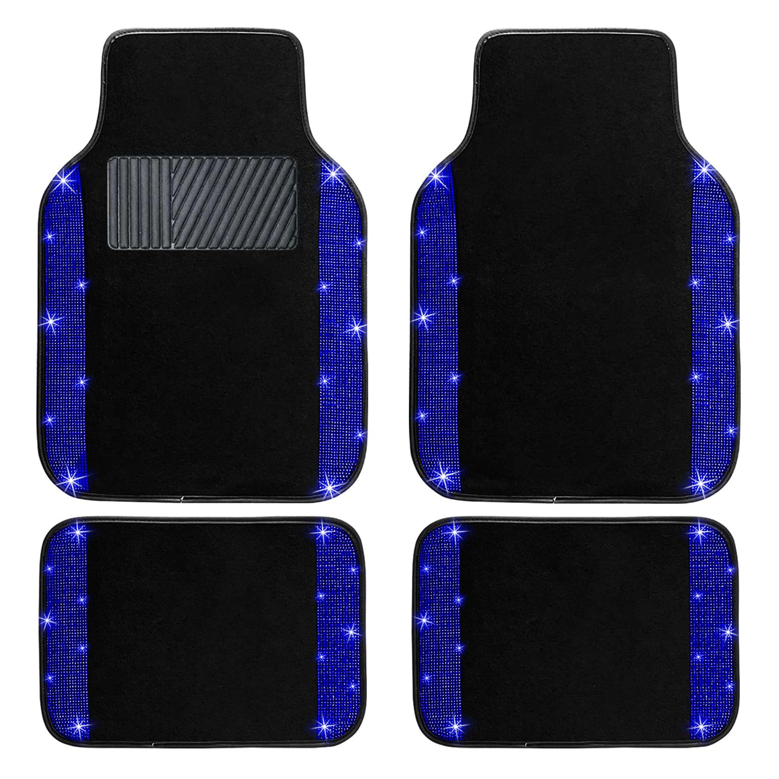 MNAAZVSOL 4 Pcs Car Floor Mats, for MG ZS MG4 MG5 ZS EV HS EHS HS Plug-in PHEV ZS Hybrid+ Luxury Luxury Interior Carpets Waterproof Anti-Slip Heavy Duty Decorative Auto Rugs Padding Set,D