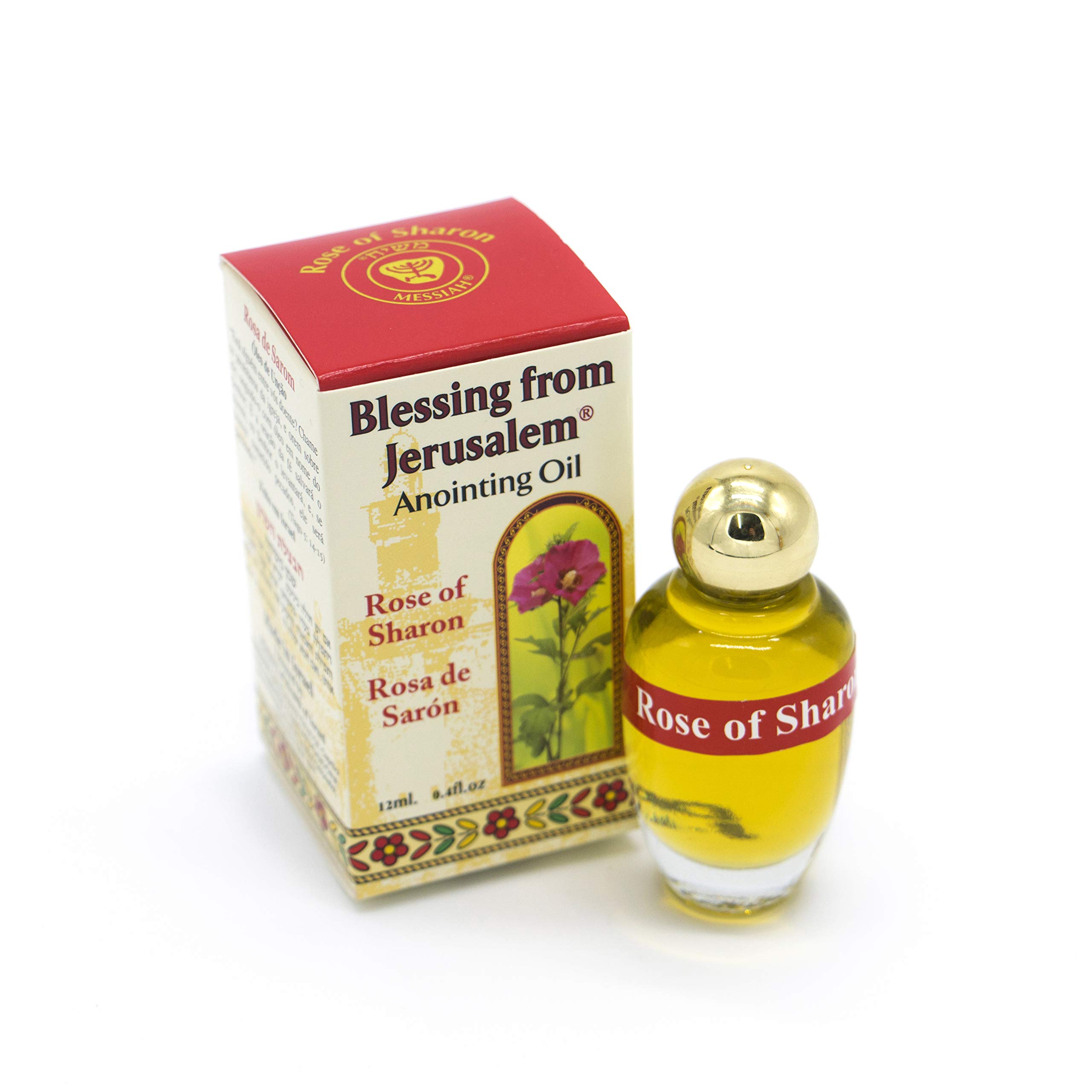 Huile d'onction provenant de la Terre Sainte de Jérusalem, 12 ml, 11,3 g (Rose of Sharon-Rose de Sharon)