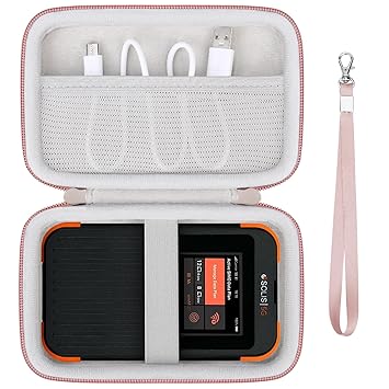 Supmay Hard Carrying Case for Solis 5G WiFi Mobile Hotspot for Travel, Local and International Coverage Router, Protective Cases Bag with Mesh Bag for USB Cable and Accessories, Rose Gold+ Grey