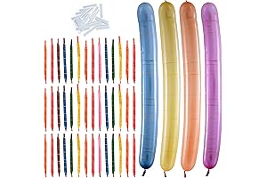 Prextex 120 Rocket Balloon Assortment: Whistling, Flying Fun for Birthdays, Halloween, Gender Reveals, and More!