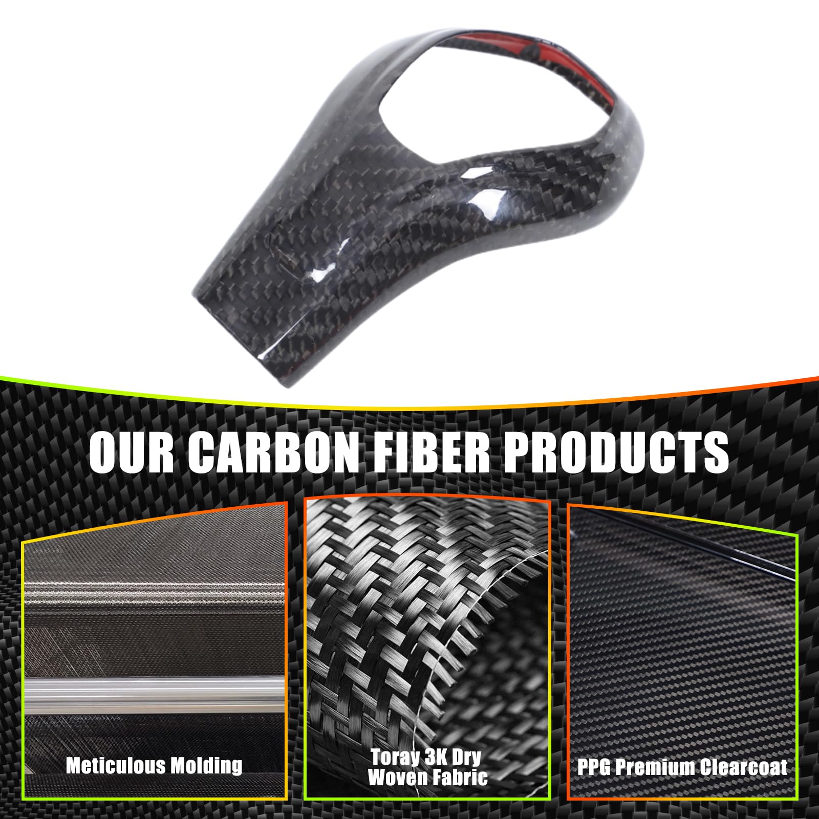 Aotumcer Gear Shift Knob Head Cover Compatible with 2017-2025 Infiniti QX80 Accessories Car Gear Shift Knob Cover Insert Decoration Protector Shell