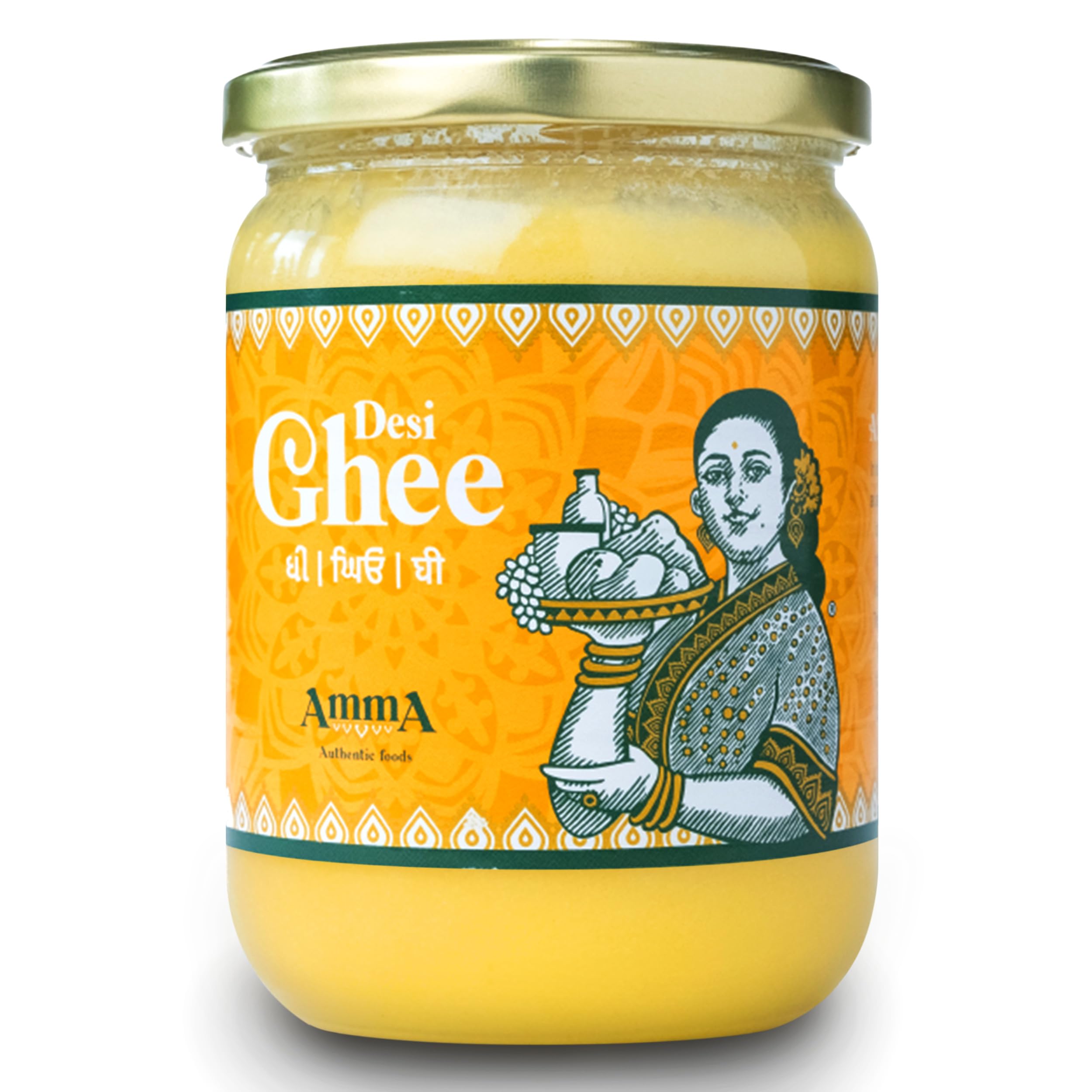 Amma Authentic Foods Ghee Mantequilla Clarificada 400g Apto para Keto y Paleo