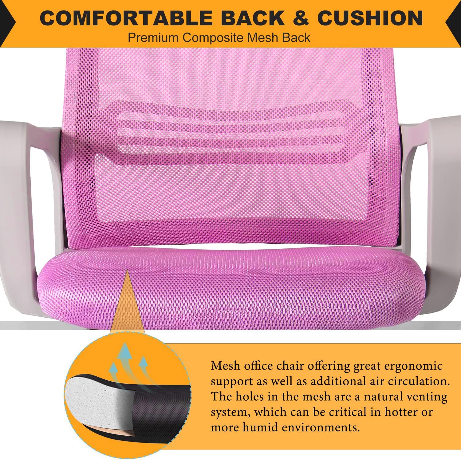 Office Desk Chair, Mesh Home Office Computer Task Chairs, Ergonomic