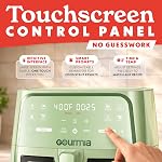 Gourmia 8 Qt Air Fryer, 8 Presets with Digital Display, FryForce 360° Technology, Easy View Window & Interior Light, Dishwasher Safe Basket, Green