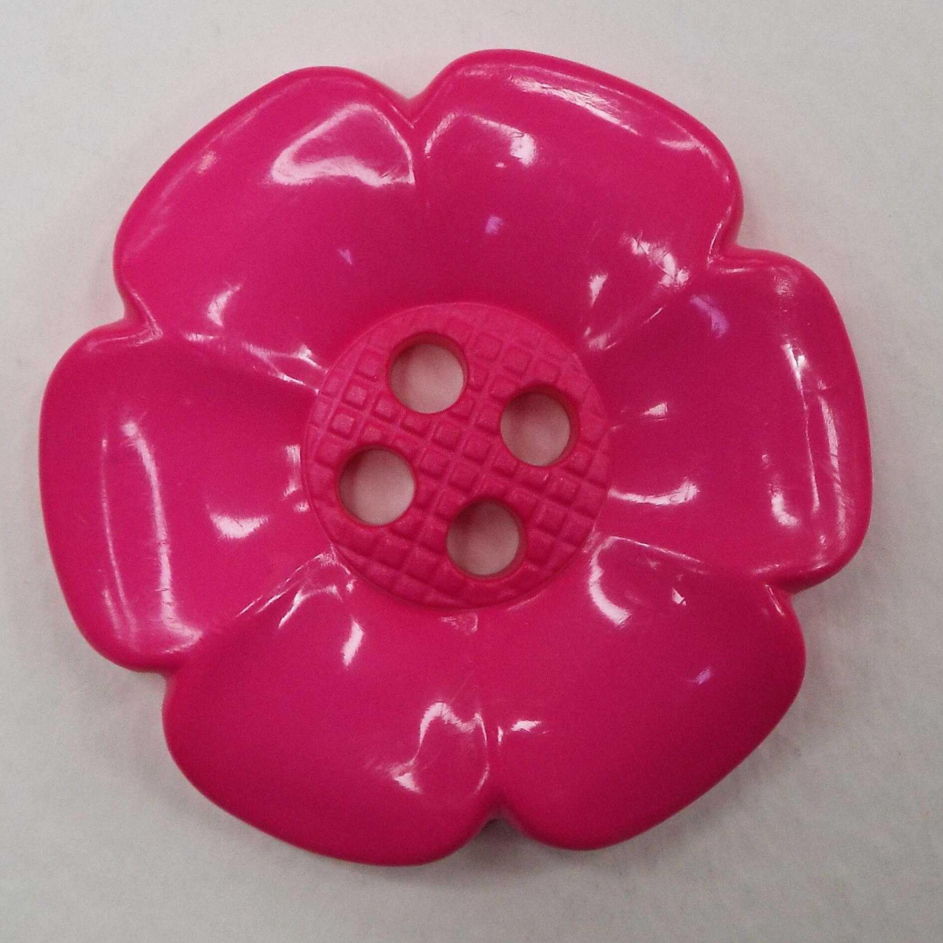 Extra Large Daisy Flower Buttons 60mm Jumbo Big Clown 16 Color Buy 2 4 Or 8 580D, Cerise, Pack of 4