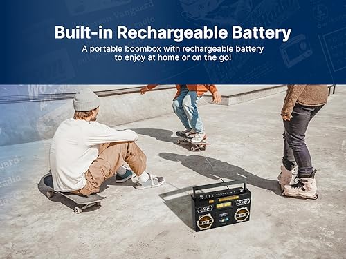 Miniatura 5 de Emerson EPB-3004 Reproductor de CD portátil con radio AM/FM, memoria programable de 20 pistas, altavoces de alto rendimiento, conector de entrada