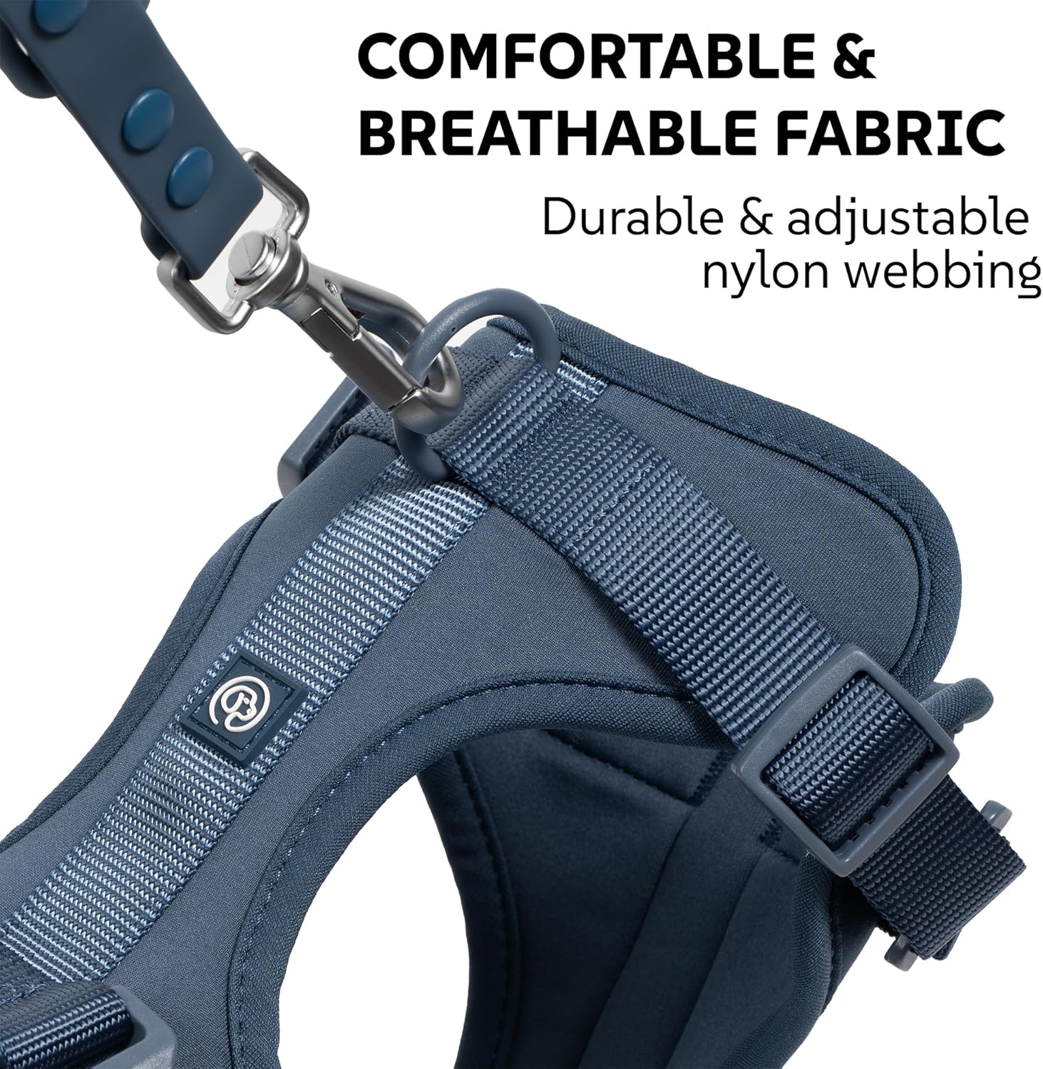 Dog Harness, Collar & Leash Set, Adjustable No Pull Harness with 3 Leash Clips, Waterproof Matching Collar & Leash, Breathable Comfort