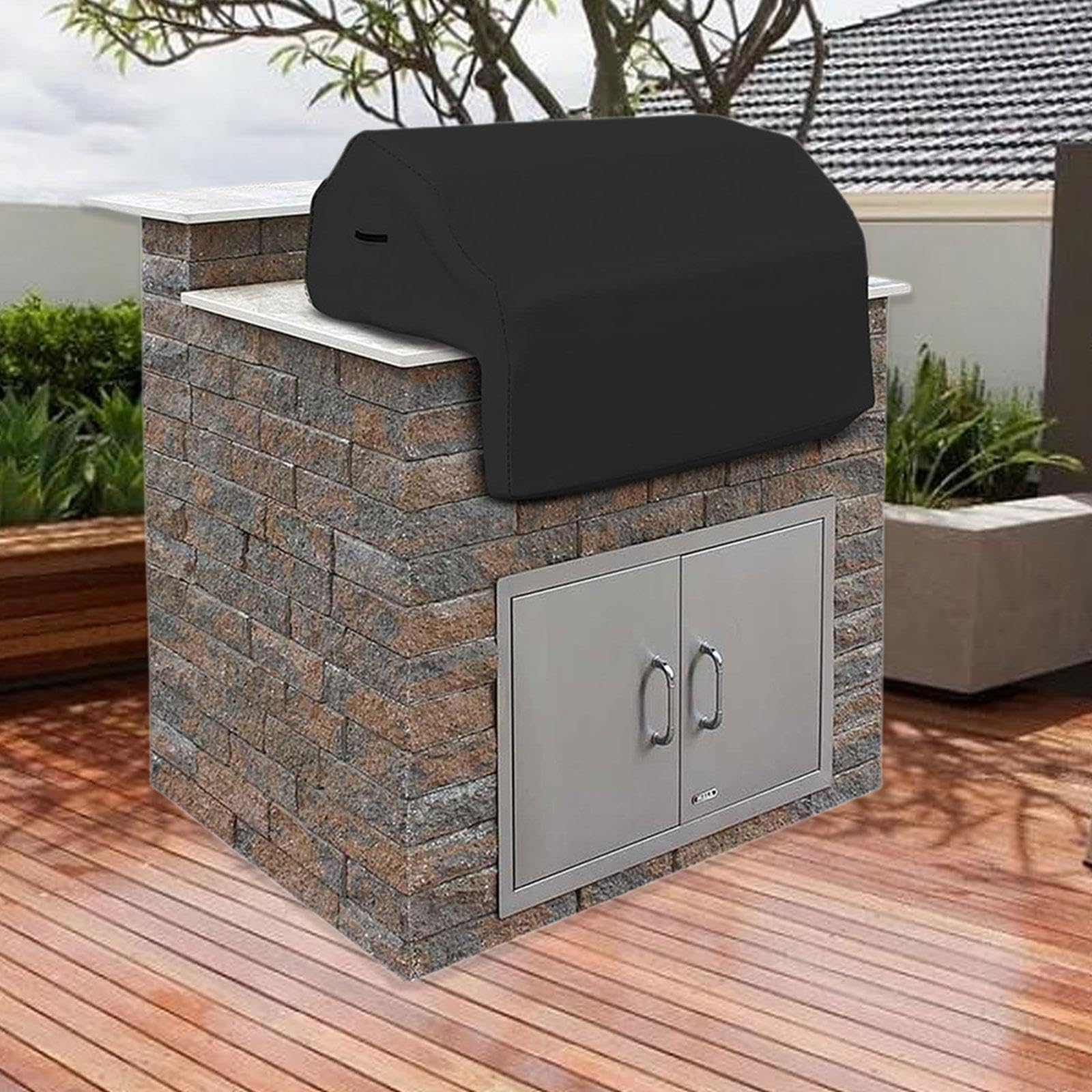 Funda para parrilla de barbacoa, resistente a la intemperie, a prueba de polvo, tela Oxford, lona para jardín al aire libre, protector de muebles de patio, 81 x 66 x 61 cm