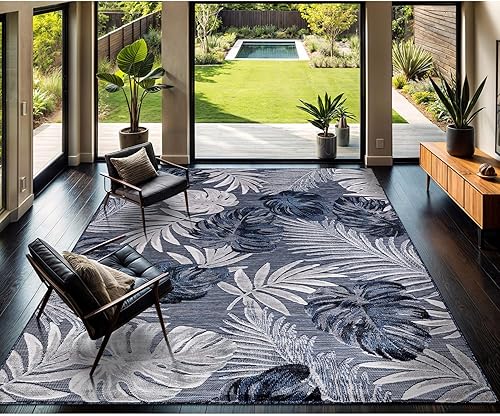 Miniatura 49 de CAMILSON Indoor Outdoor Rug 5x7 Bohemian Medallion Floral Area Rugs for Indoor and Outdoor Patios Easy-Cleaning Non-Shedding Living Room Garden and