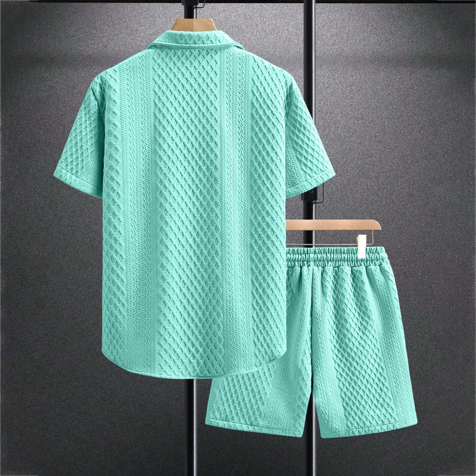 Set da uomo pantaloncini in maglia, sportivo casual vacanza estate