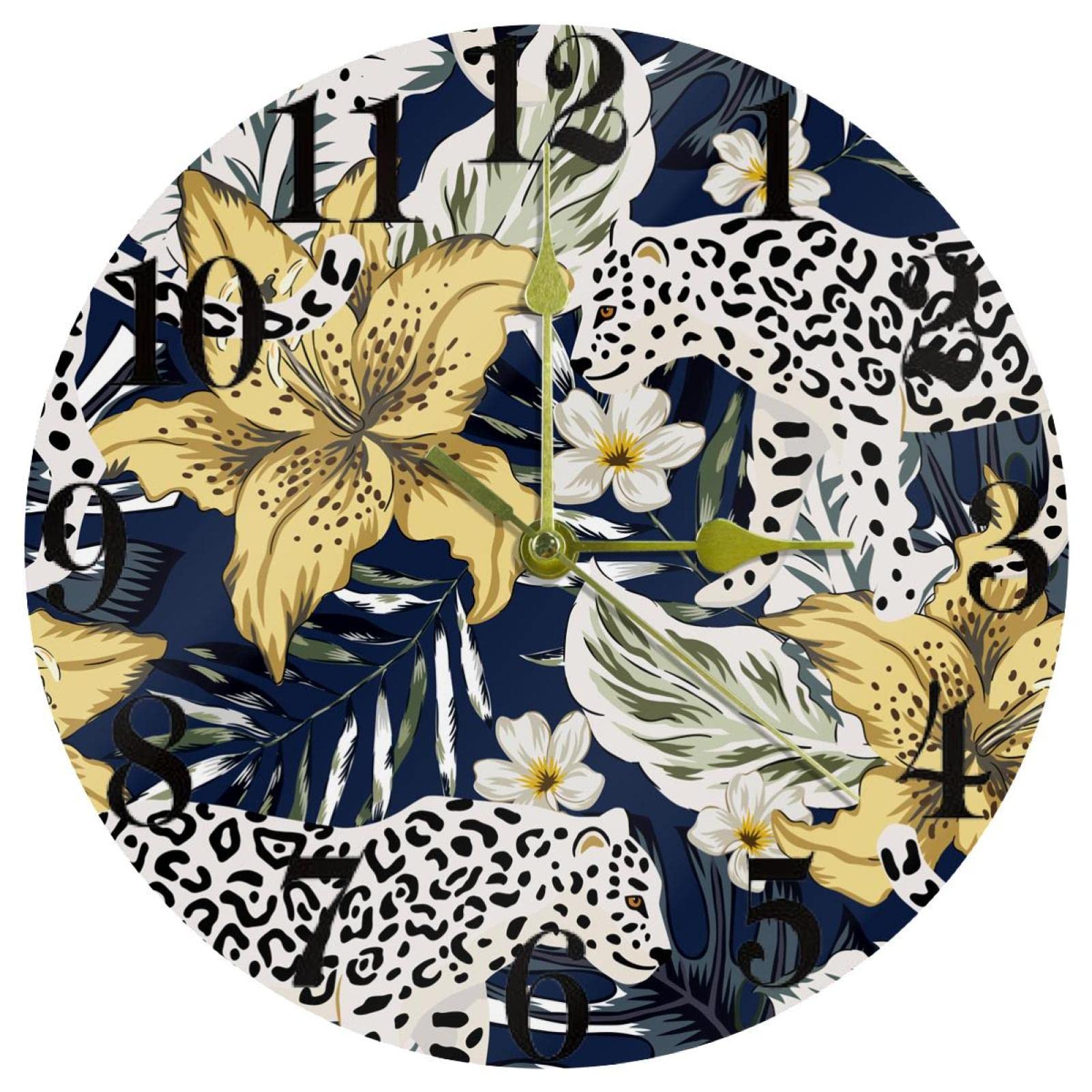 Horloge murale ronde tropicale pour une cuisine ou chambre zen