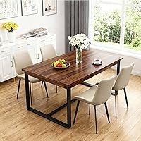 Vista 3 de Modern Dining Chairs Set of 4, PU Leather Dining Room Chairs, Upholstered Kitchen Chairs with Ergonomic Backrest & Sturdy Metal Legs, Perfect for