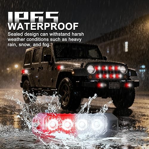 Miniatura 6 de Luces estroboscópicas de montaje en superficie ultra delgadas de 4 LED para camiones, vehículos, mini parrilla, luz intermitente, cabeza de
