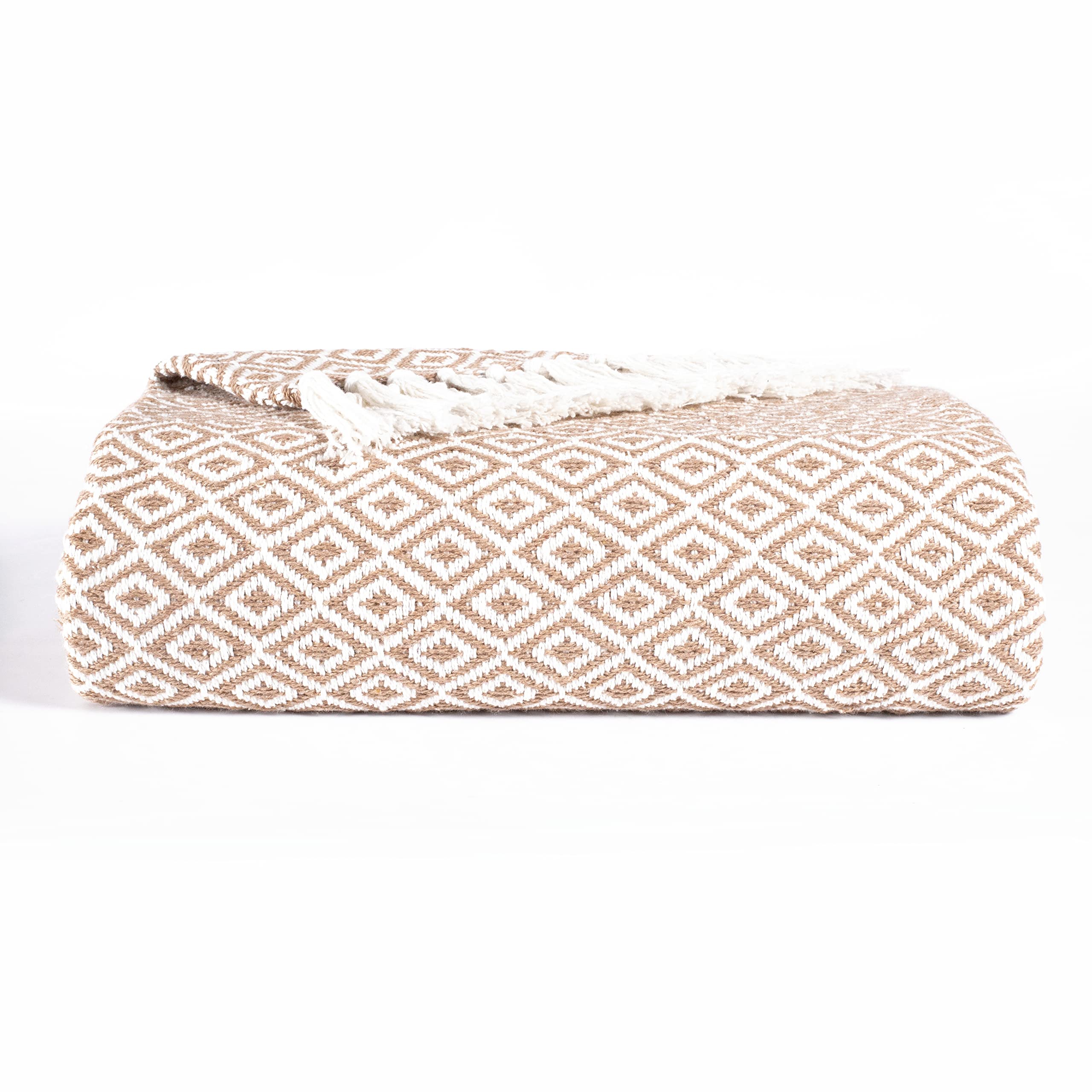 Ehc Women's Beige Throws For Sofas Large, Throws For Bed Double Sofa Settee Couch Blanket, 150 X 200Cm,