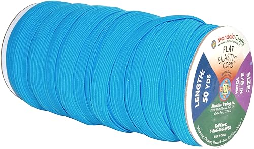 Vista 255 de Mandala Crafts - Rollo de cordón elástico plano para costura y manualidades Beige