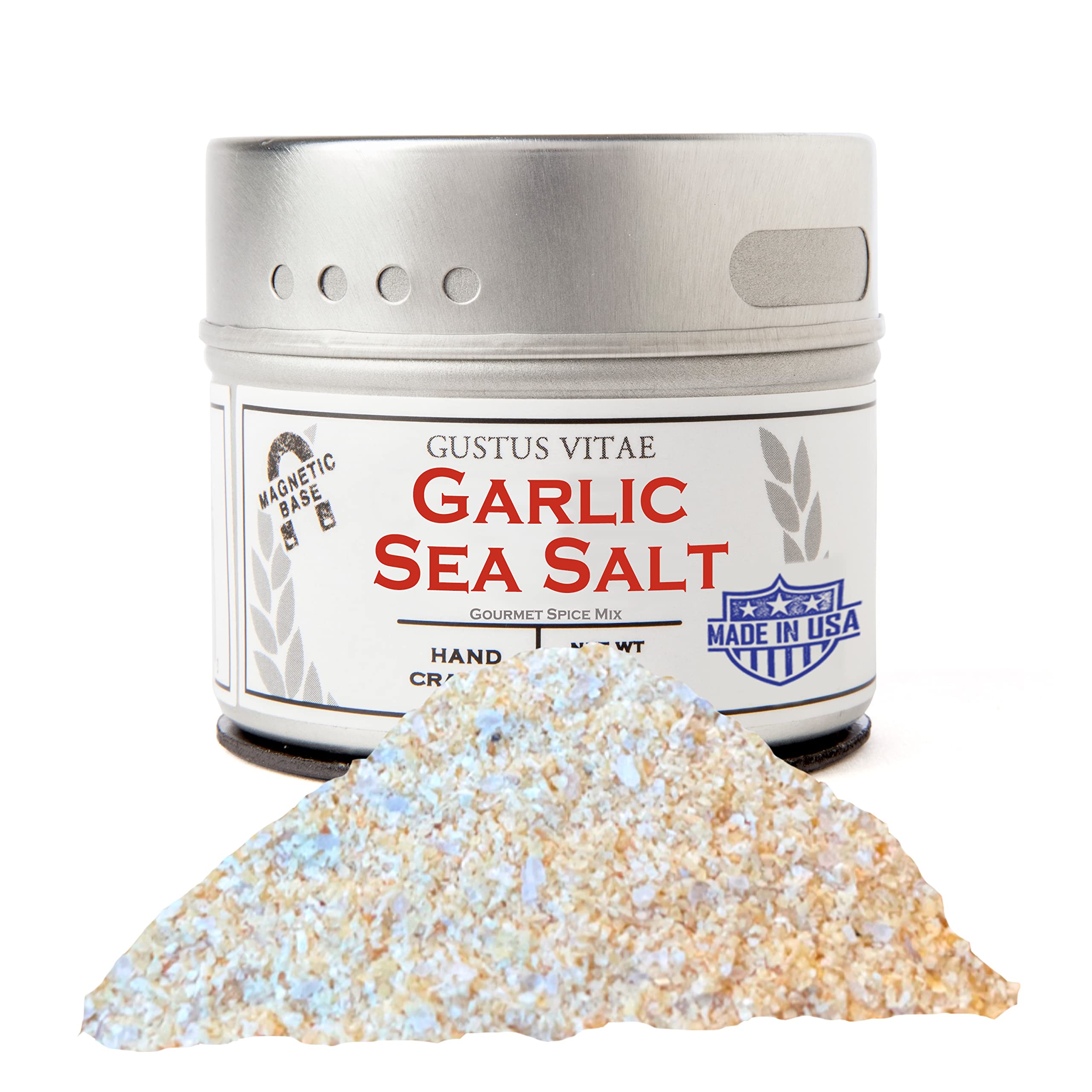 Classic Gourmet Garlic Sea Salt | All Natural | Ultra Premium Gourmet Salt | Artisanal Finishing Seasoning | Small Batch | Non GMO | Hand Made | Made
