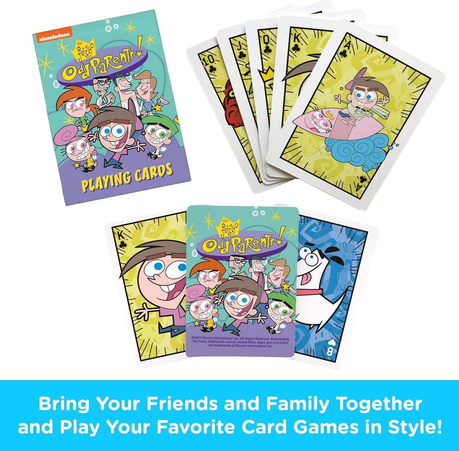 AQUARIUS Nickelodeon Fairly Odd Parents Playing Cards – Fairly Odd Parents Themed Deck of Cards for Your Favorite Card Games - Officially Licensed Nickelodeon Merchandise & Collectibles