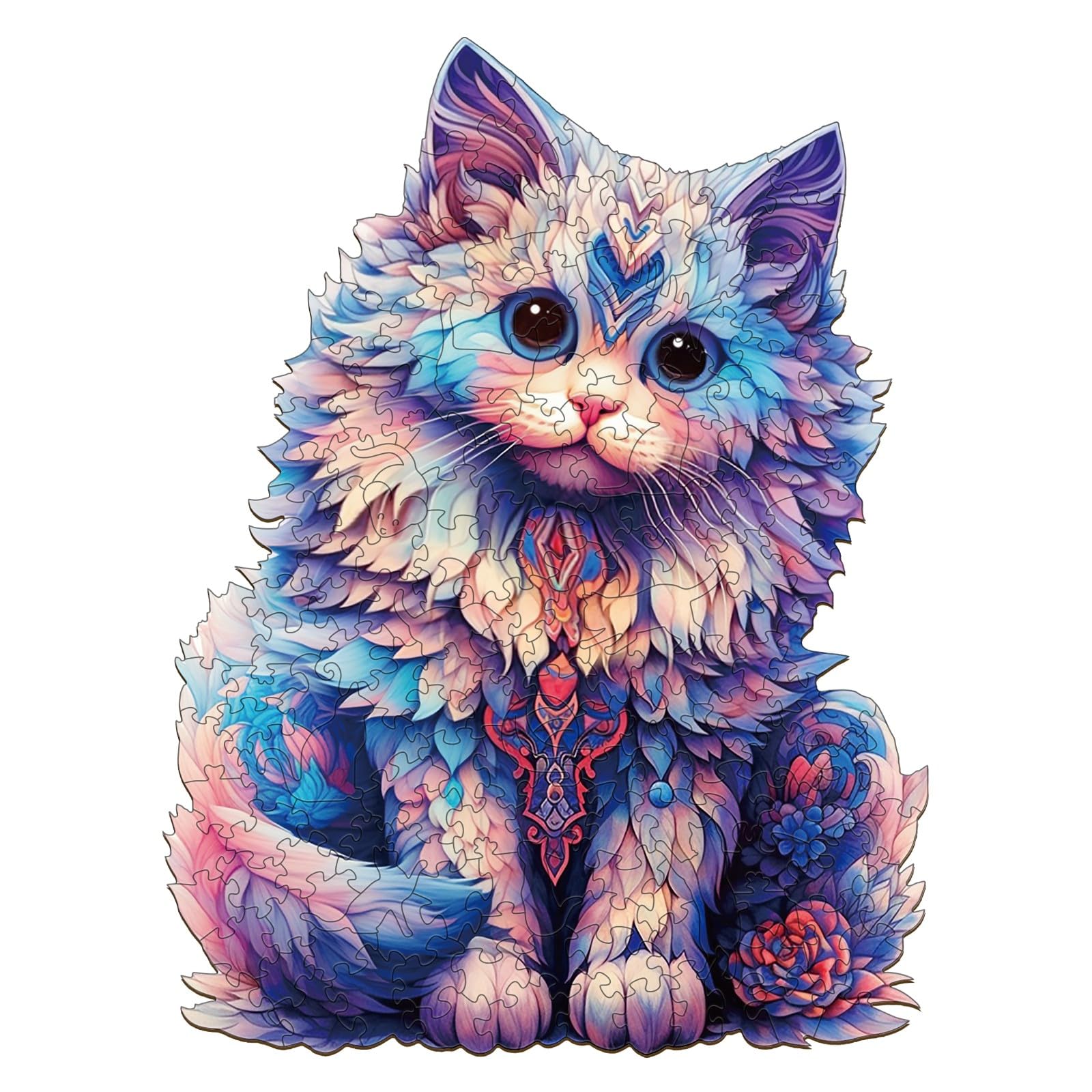 Wooden Puzzles for Adults - Ragdoll Cat Puzzle Wood Puzzles Adult - Wooden Jigsaw Puzzles Unique Animal Shape Relax Puzzles (L - 10.1 * 13.3in - 300pcs)