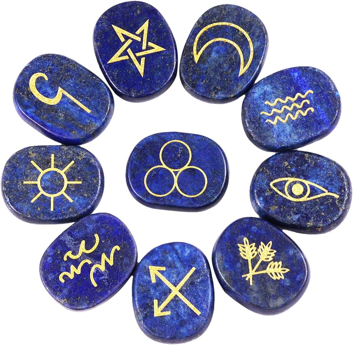 Amazon.com: SUNYIK Natural Engraved Runes Stone Set of 10, Gypsy ...