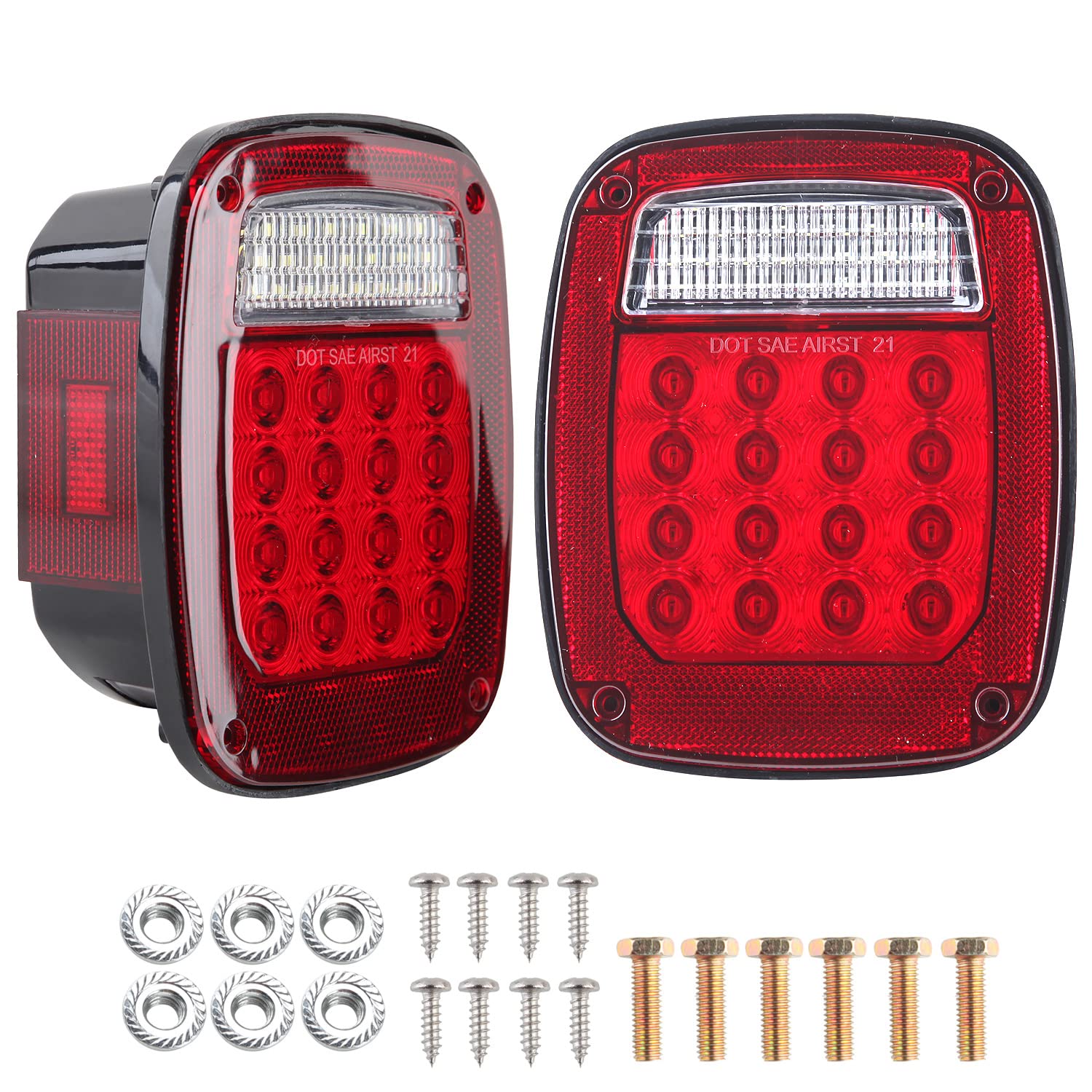 Amazon.com: 2Pcs Square Rear Combination Tail Lights Lamps