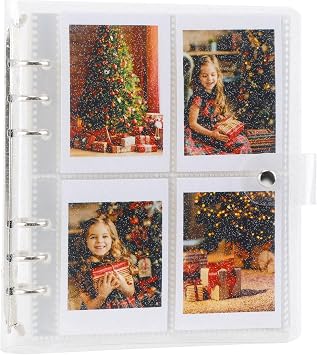 Polaroid Photo Album with 200 Pockets, Shiny Photocard Binder, Transparent Memory Book, PVC Cover Portable Small Album for 200 2 3 Photos Suitable for Baby Wedding Travel, 1 PACK
