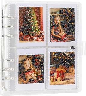Polaroid Photo Album with 200 Pockets, Shiny Photocard Binder, Transparent Memory Book, PVC Cover Portable Small Album for 200 2 ×3 Photos Suitable for Baby Wedding Travel, 1 PACK