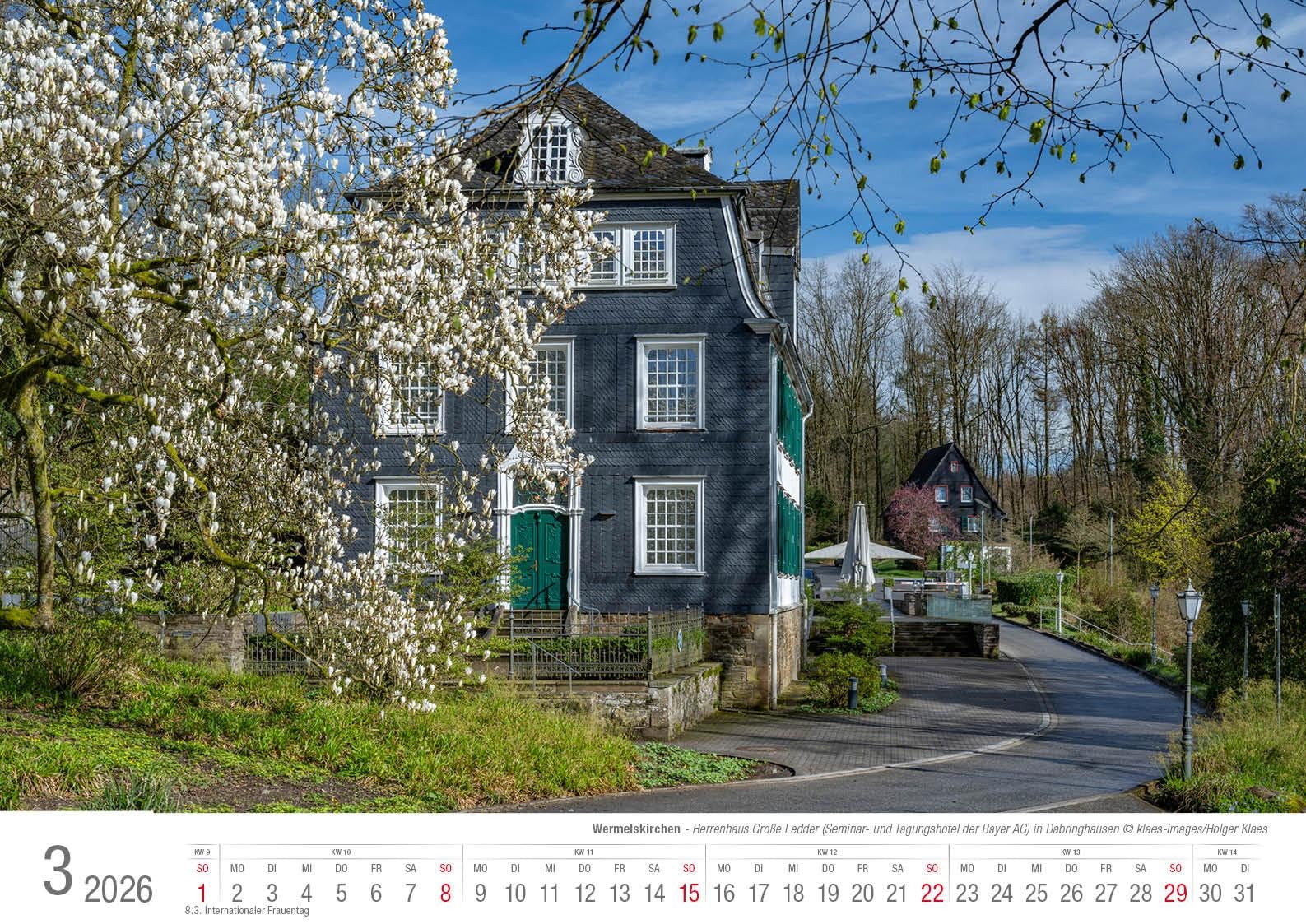 Wermelskirchen 2026 Bildkalender A3 Spiralbindung