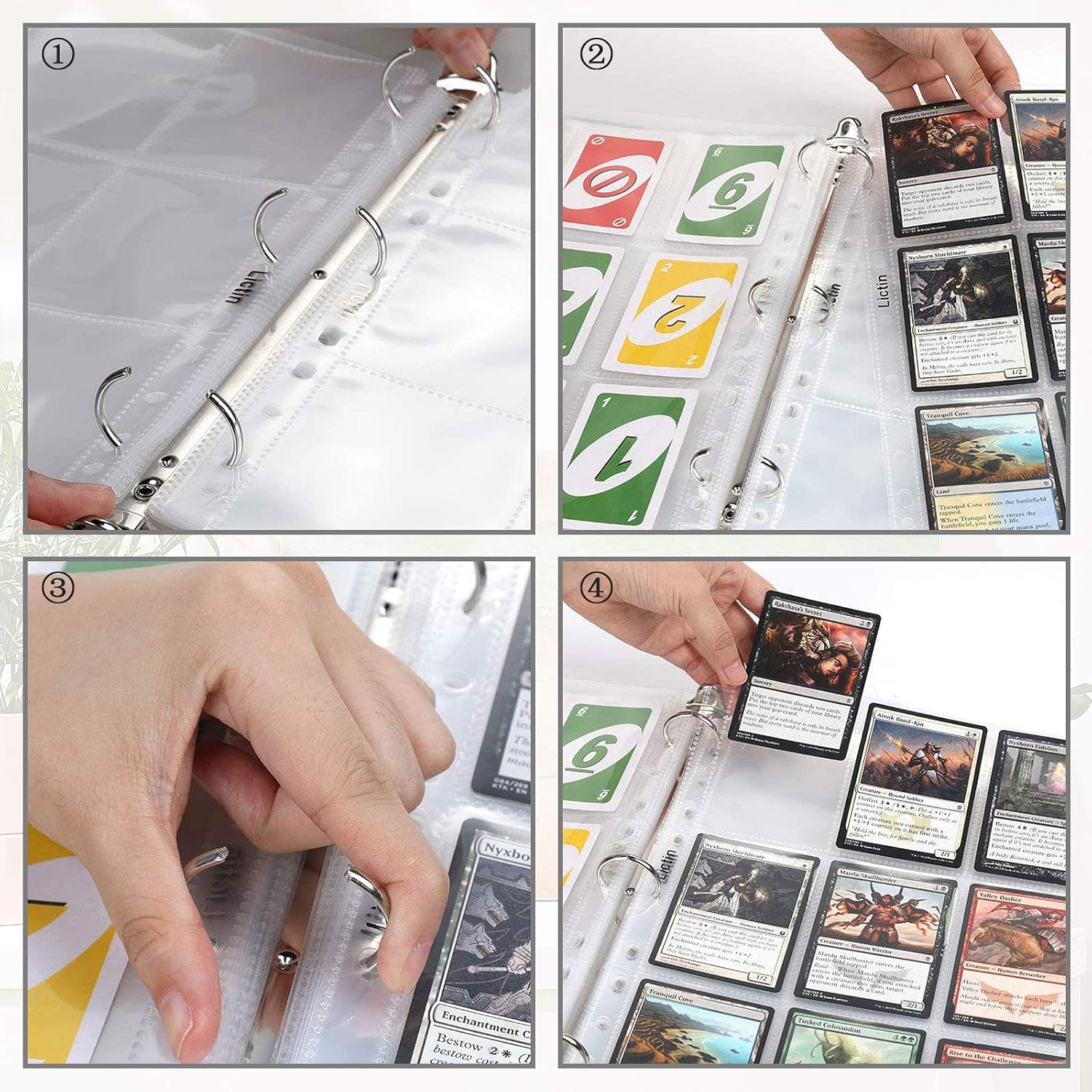 540 Pocket Trading Card Binder, 9 Pocket Double-Sided Album Folder 30 Page for Game Card Storage
