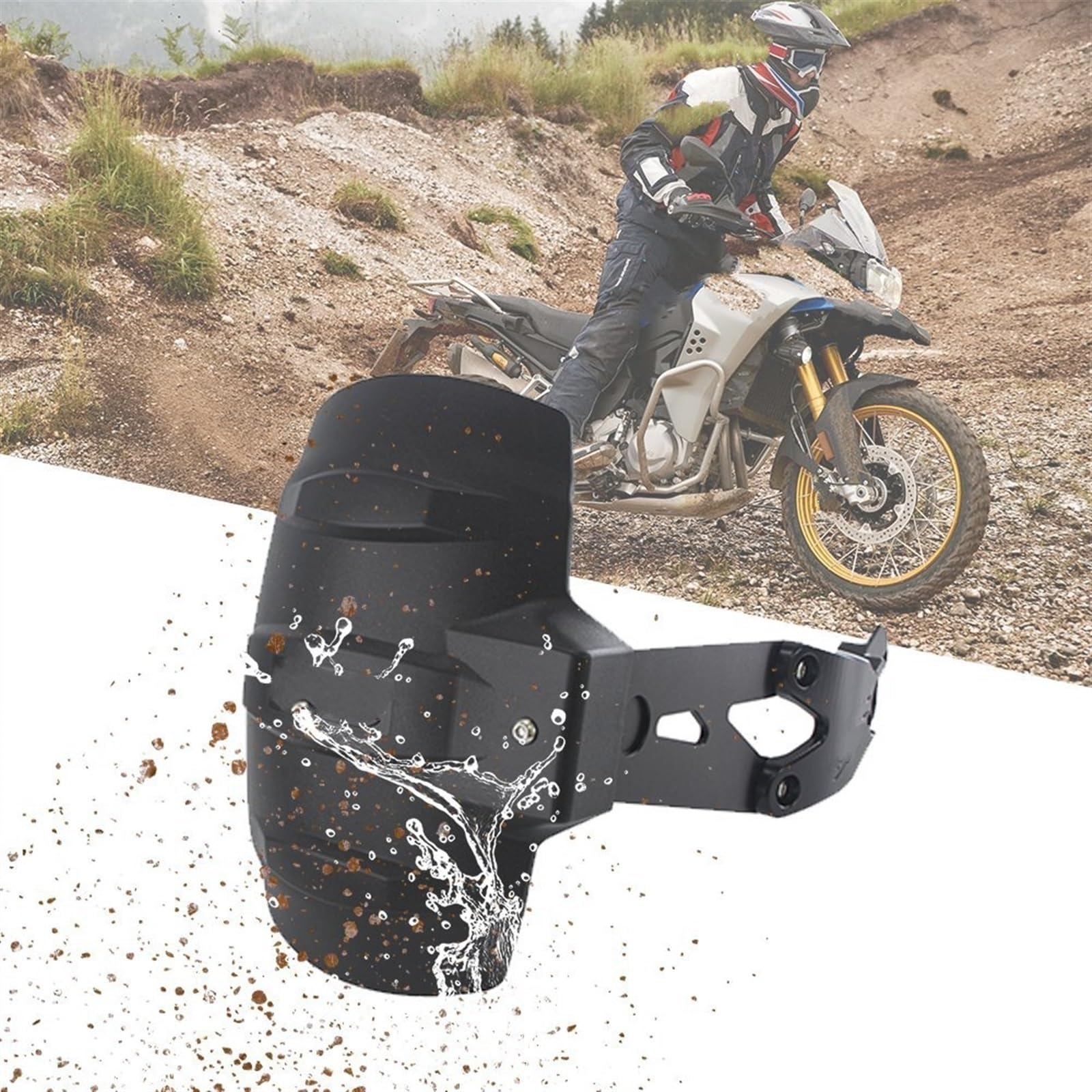 Garde-Boue Arrière De Moto Anti-éclaboussures pour TMAX530 T-MAX530 T Max 530 TMAX 2012-2014 2015 2016 Garde-Boue(Bright Black)