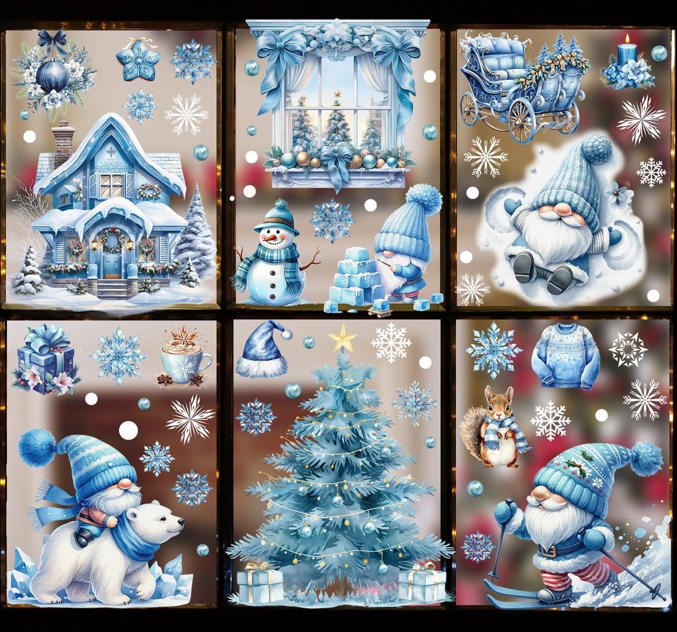 GetfuQi Christmas DecorationsBlue Painting Christmas