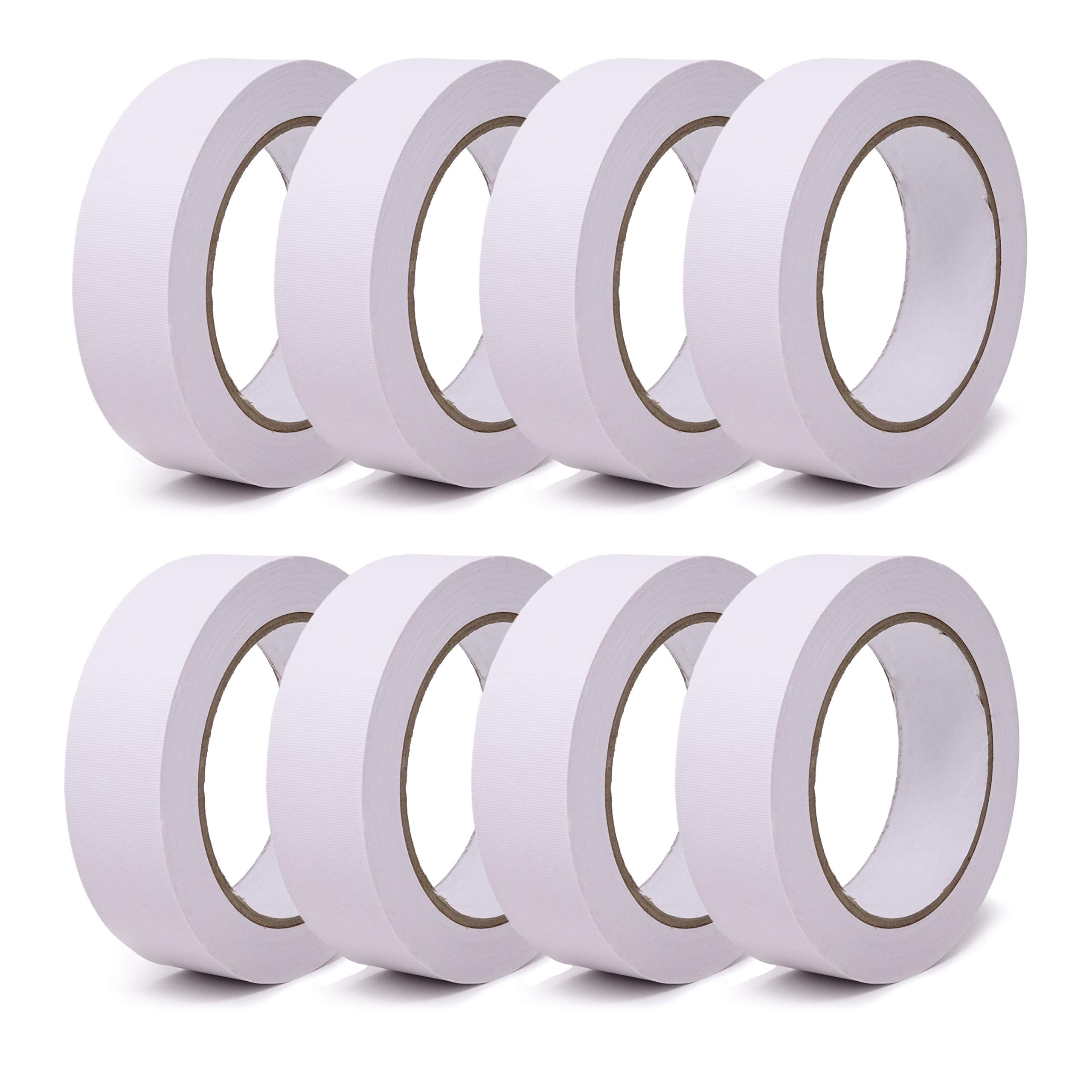 gws Putzband PVC gerippt weiß 8 Rollen Abklebeband von Hand reißbar Maler-Schutzband in Profi-Qualität versch. Farben & Breiten Länge: 33 m x 30 mm breit